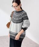 JANE SMITH/ジェーンスミス 5G NORDIC YOKE SWEATER