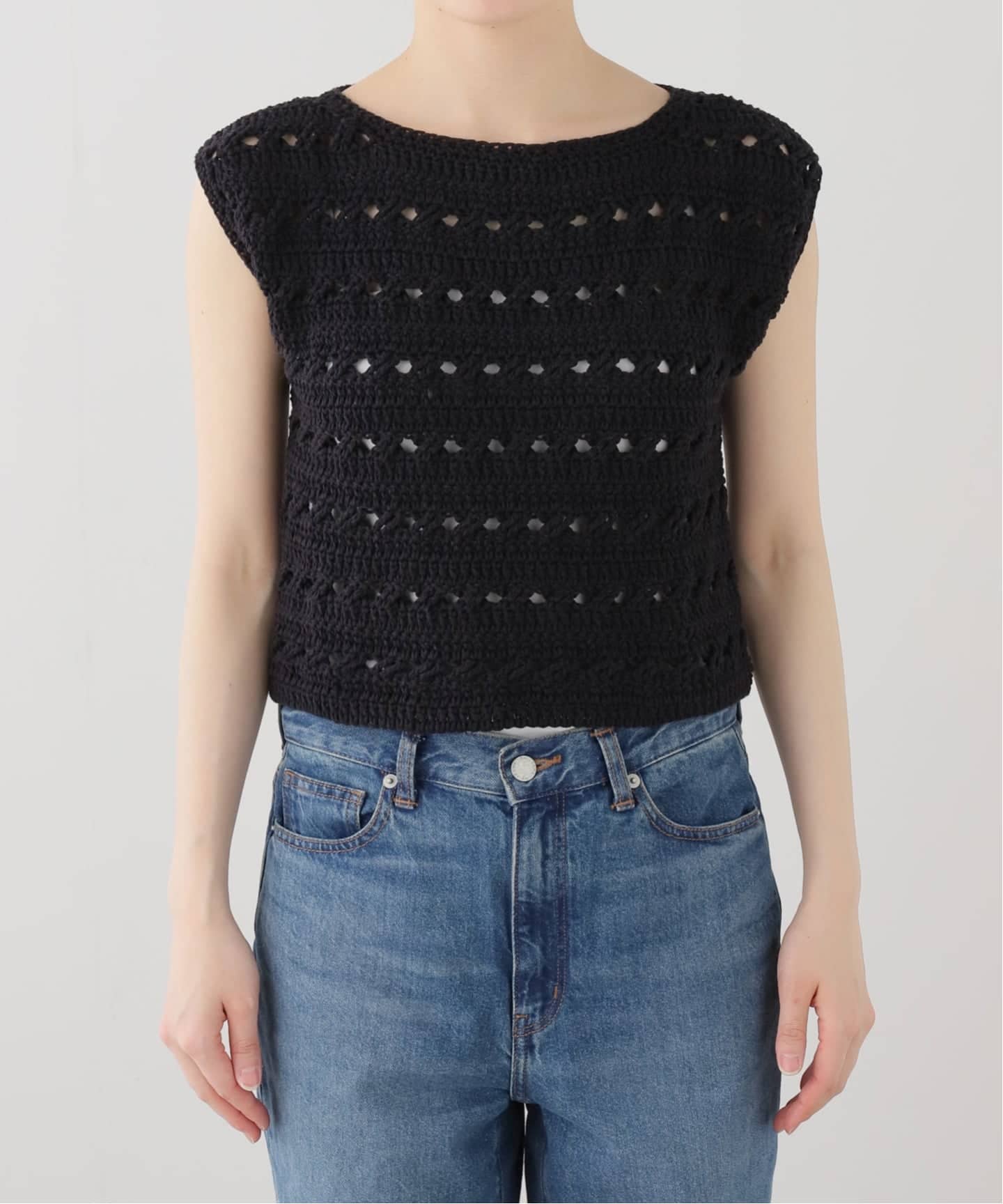 新品　23aw seeall hand knit シーオール　ハンドニット SEEALL/シーオールCROCHET TIED TOP（ニット／セーター）｜FRAMeWORK