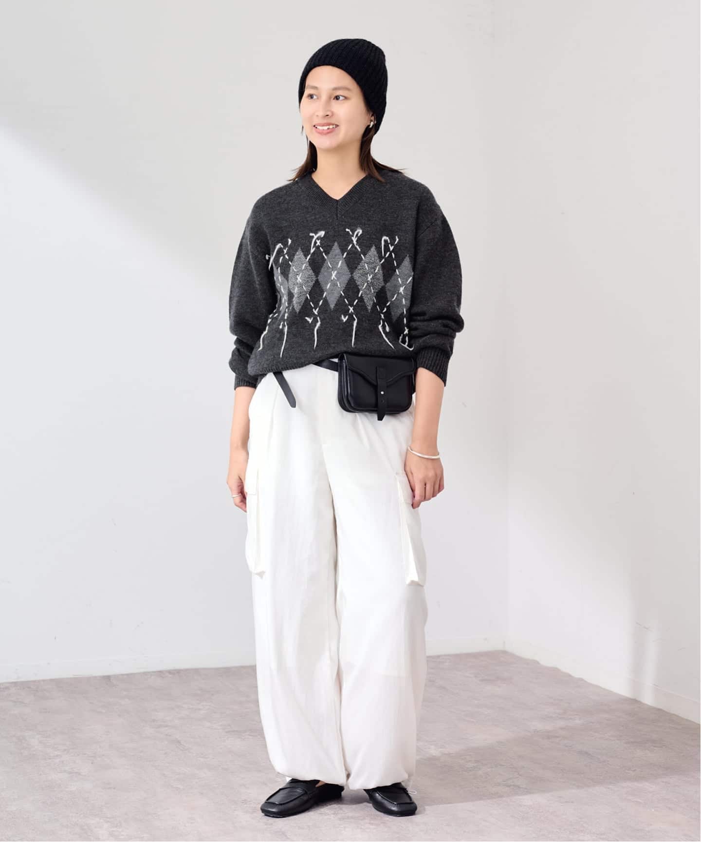 JANE SMITH/ジェーンスミス 7G DOUBLE JAGUARD ARGYLE SWEA（ニット