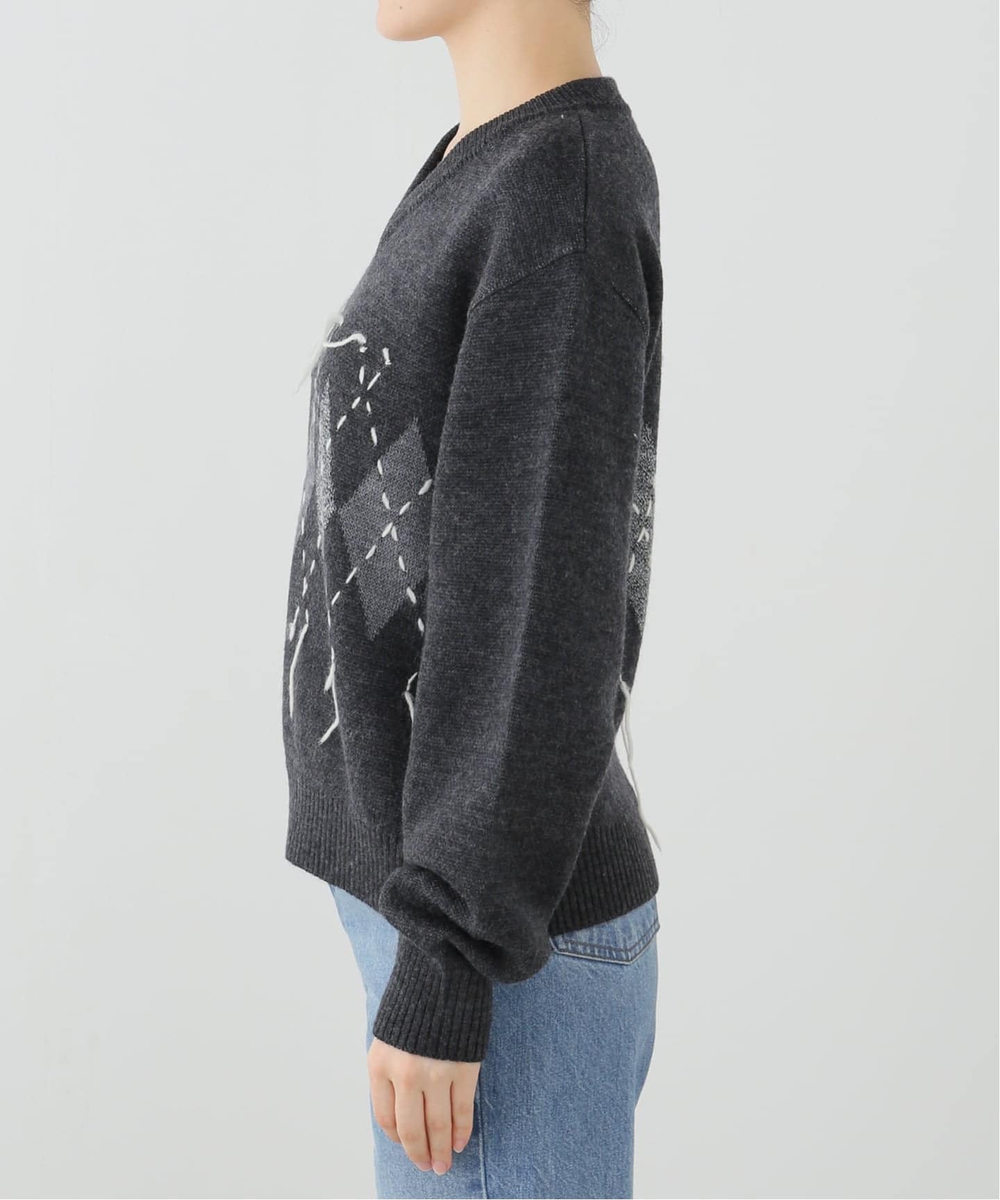 JANE SMITH/ジェーンスミス 7G DOUBLE JAGUARD ARGYLE SWEA（ニット