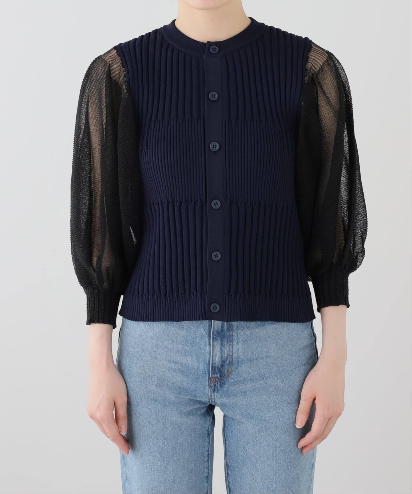 CFCL/シーエフシーエル FLUTED LUCENT PUFF SLEEVE CARDIGAN