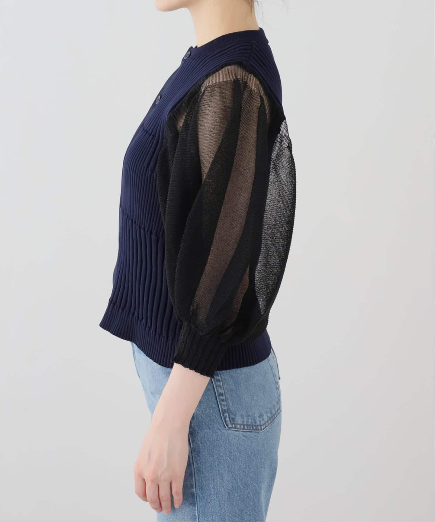 CFCL/シーエフシーエル FLUTED LUCENT PUFF SLEEVE CARDIGAN