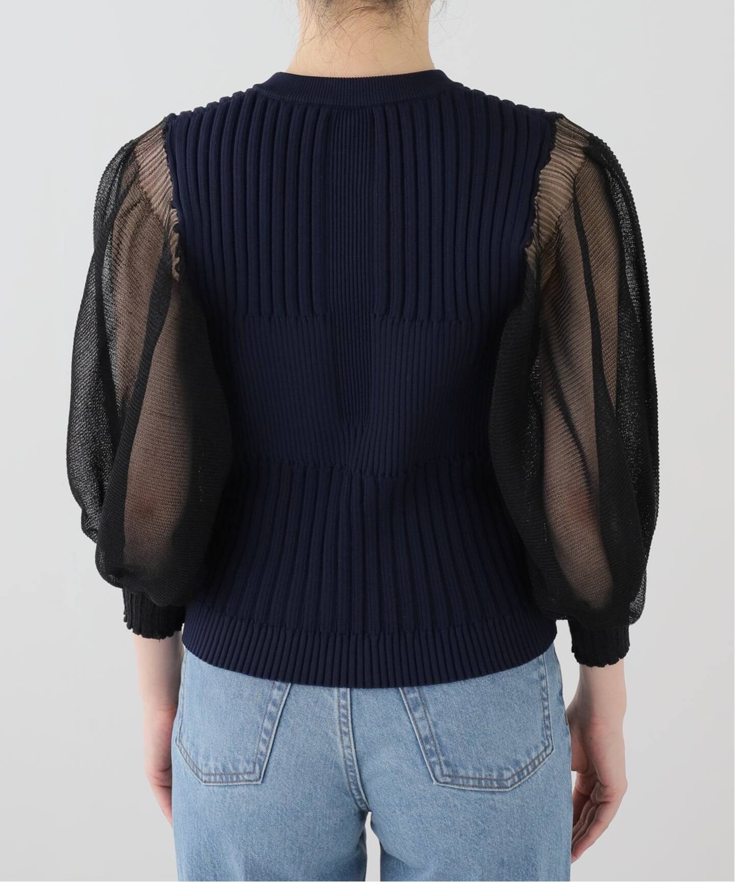 CFCL/シーエフシーエル FLUTED LUCENT PUFF SLEEVE CARDIGAN 