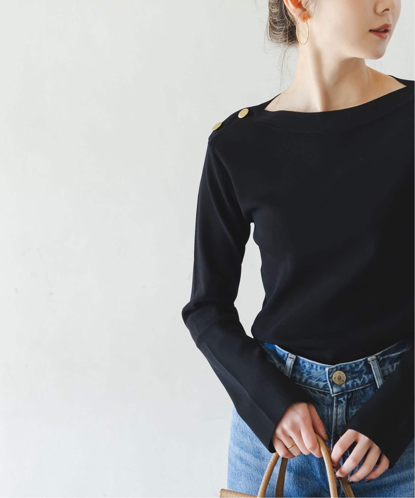 ショルダーボタンニットプルオーバー（ニット／セーター）｜NOBLE