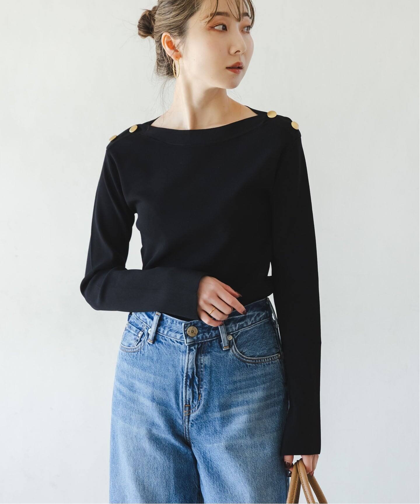 ショルダーボタンニットプルオーバー（ニット／セーター）｜NOBLE