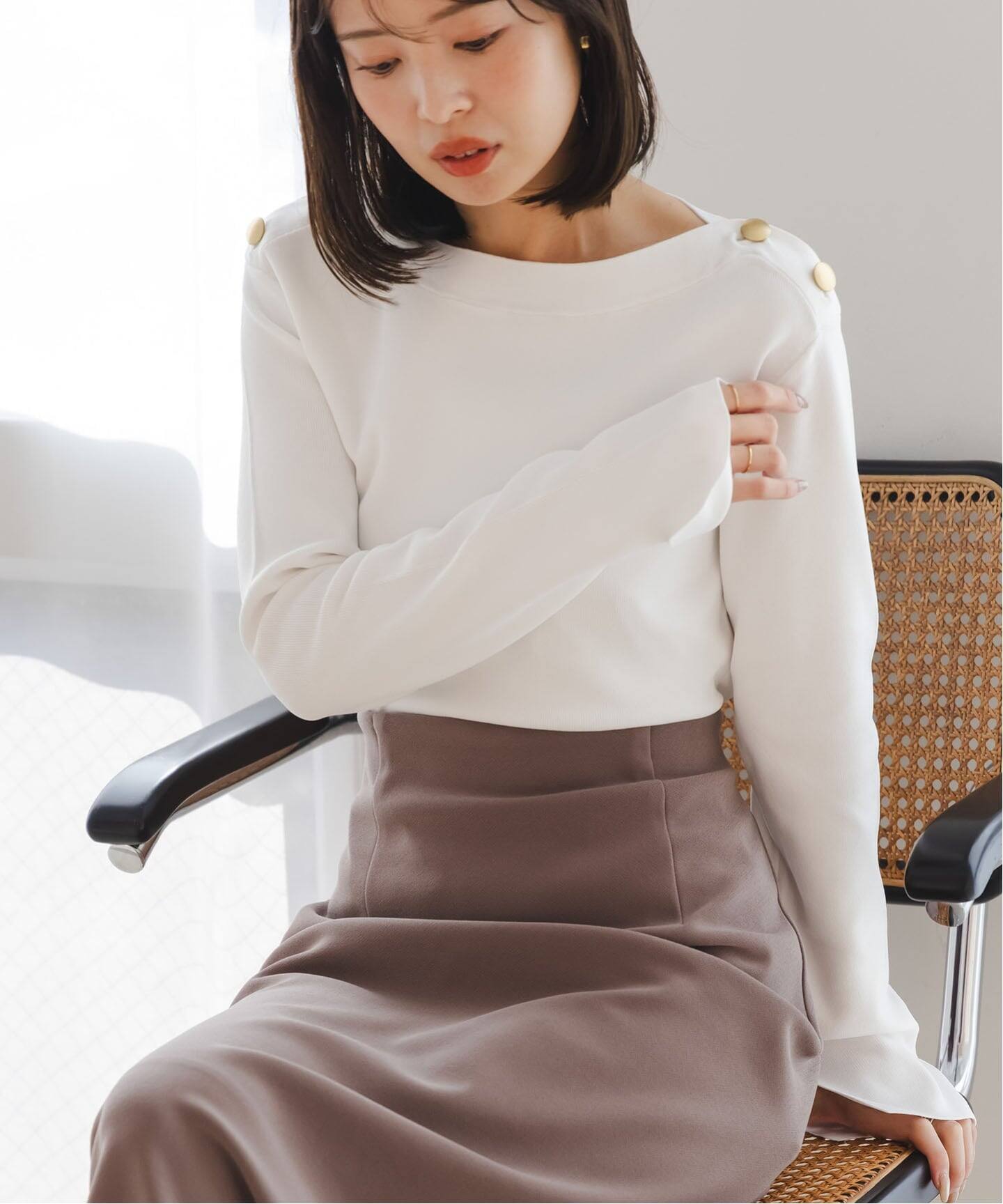 ショルダーボタンニットプルオーバー（ニット／セーター）｜NOBLE