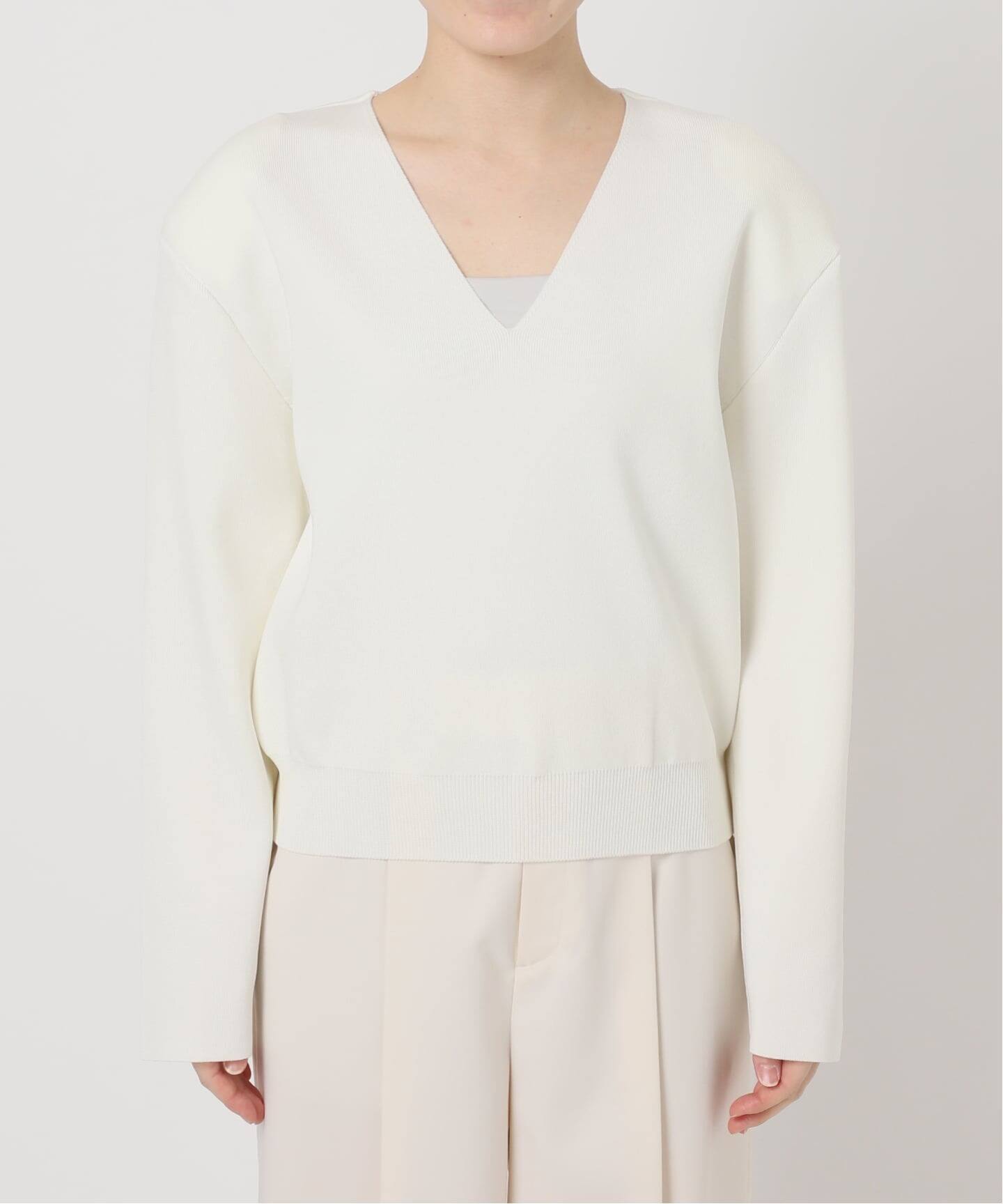 洗える】ELENI/エルニ ショルダーパッドVネックニット(ニット 洗える】ELENI/エルニ ショルダーパッドVネックニット(ニット