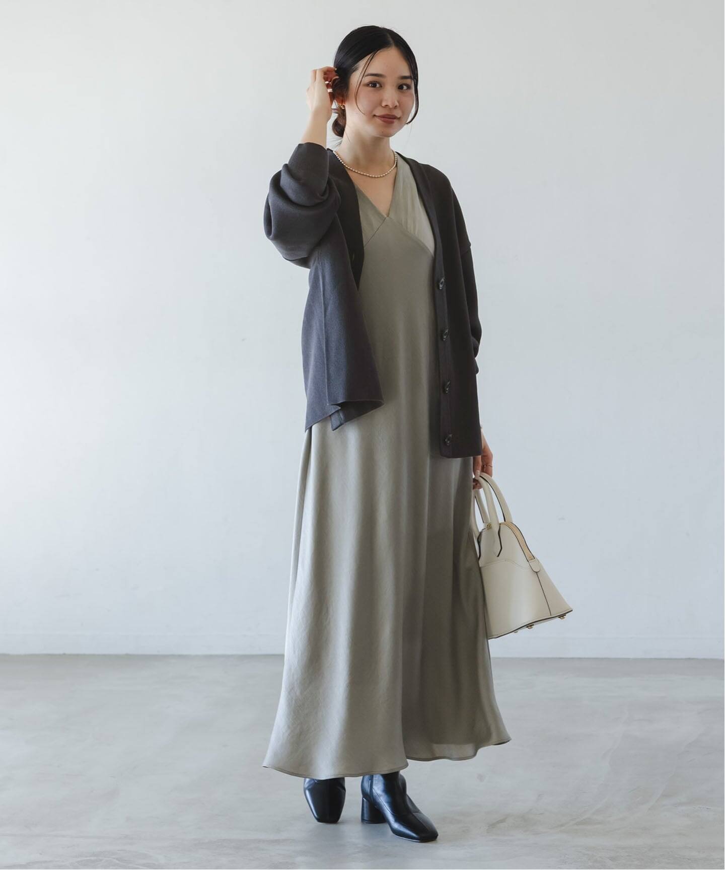 ファインハニカムVネックカーディガン（カーディガン）｜NOBLE