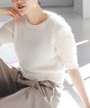 《予約》ラティスシャギーショートスリーブニット