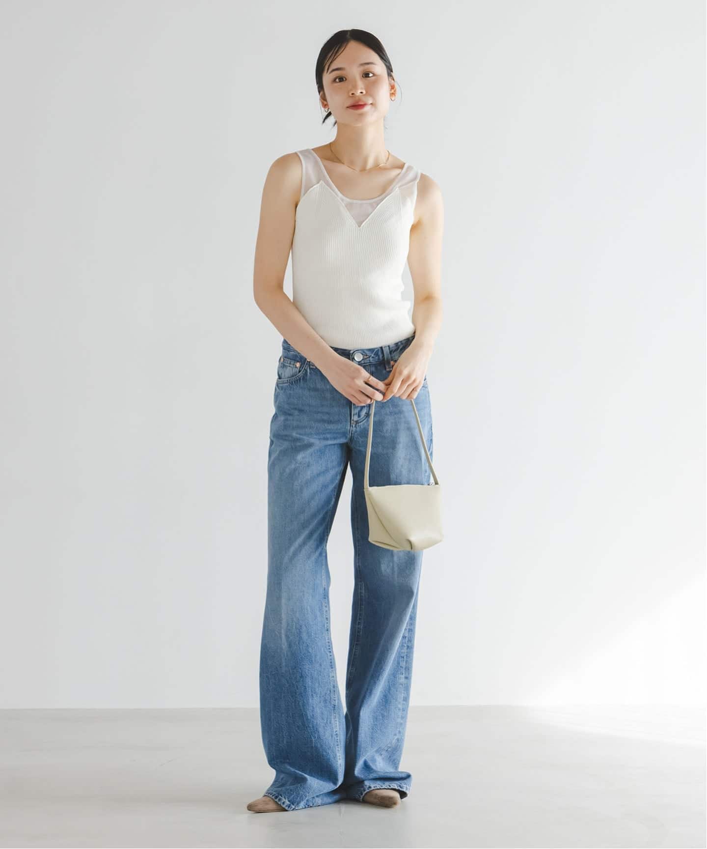 NOBLE シアーコンビカップ付きニットタンク NOBLE｜シアーコンビカップ付きニットタンク | Rakuten Fashion(楽天