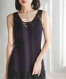 《予約》シアーコンビカップ付きニットタンク