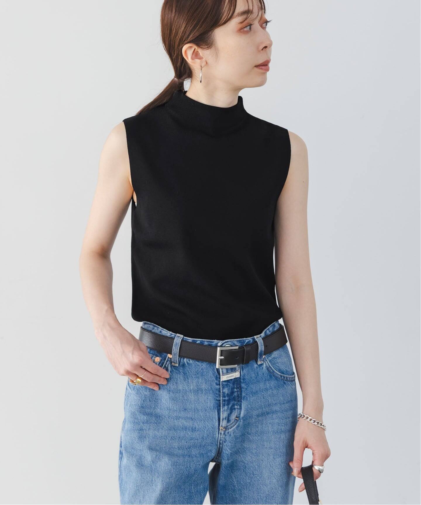 NOBLE 【洗える】ボトルネックスリーブレスニット 追加》【洗える】ボトルネックスリーブレスニット（ニット／セーター