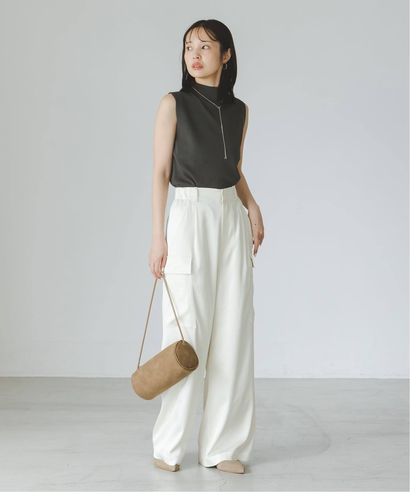 追加・新色》【洗える】ボトルネックスリーブレスニット（ニット