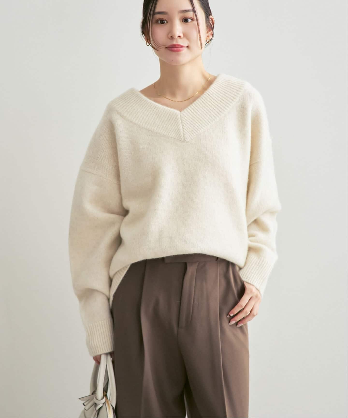 NOBLE YAKワイドVネックニット WEB・一部店舗限定追加予約》YAKワイドVネックニット（ニット