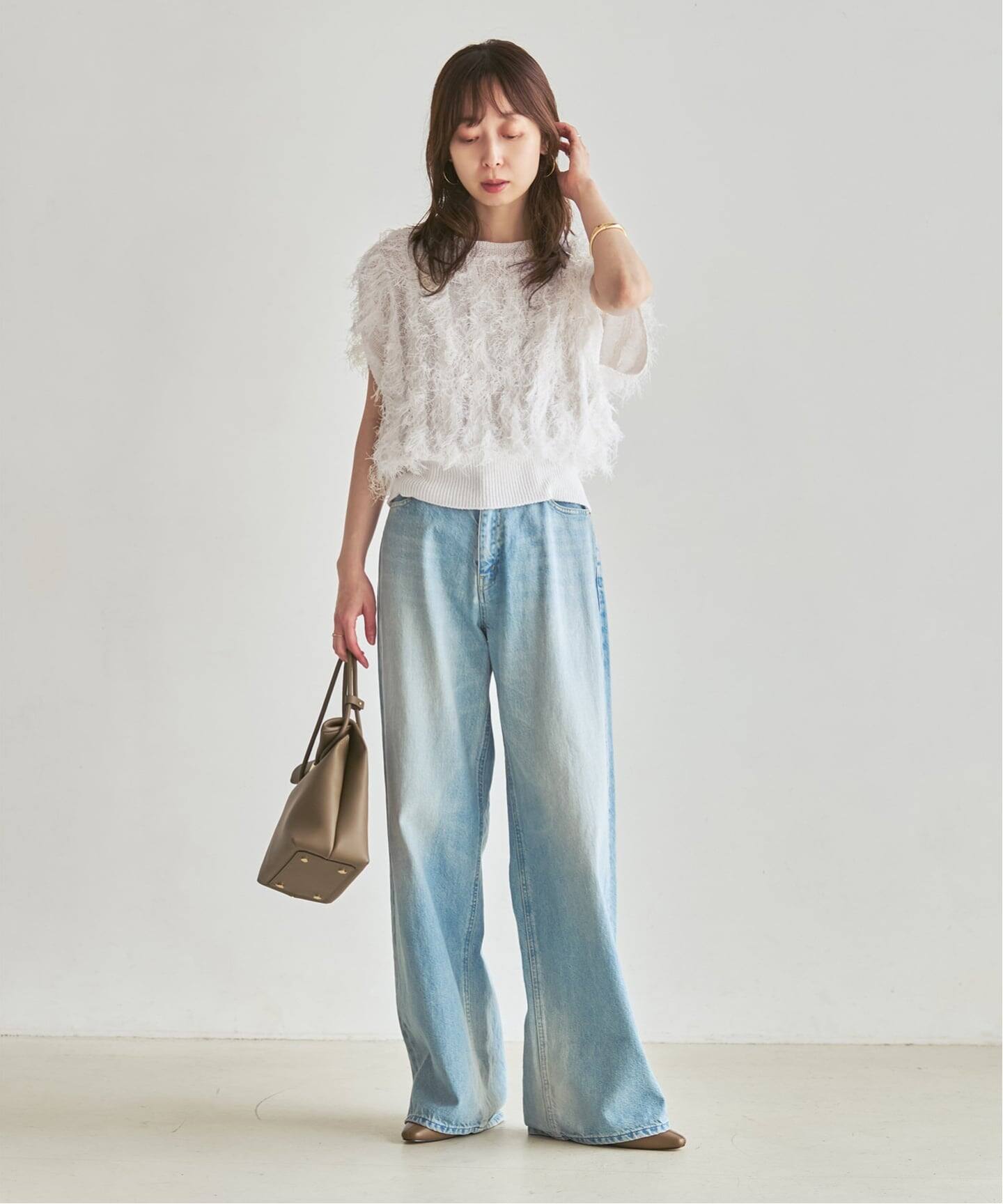 NOBLE フリンジニットプルオーバー　今季　美品 洗える】フリンジニットプルオーバー（ニット／セーター）｜NOBLE