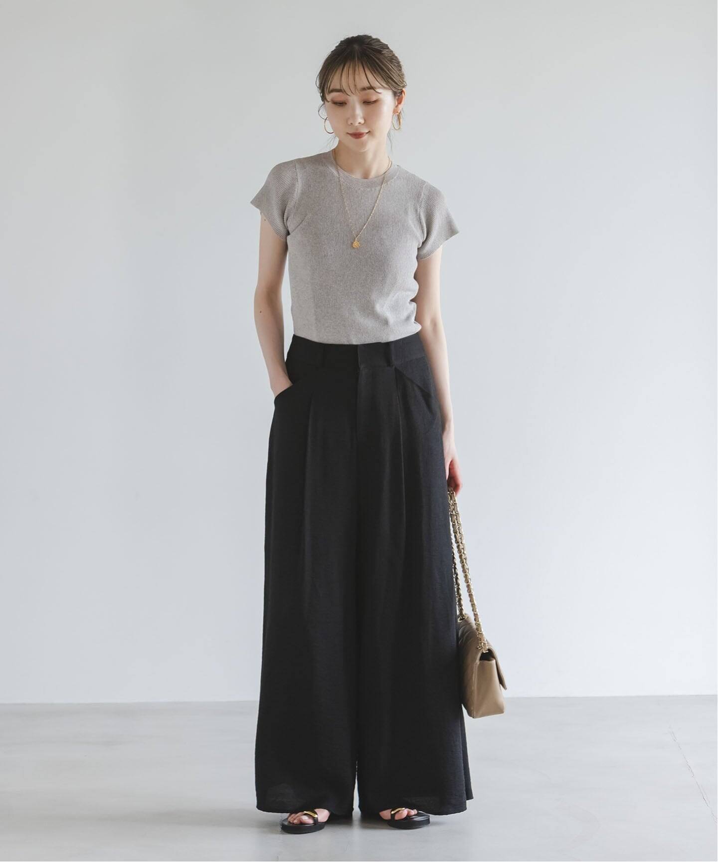 追加》【洗える】ショートスリーブコンパクトリブニット（ニット