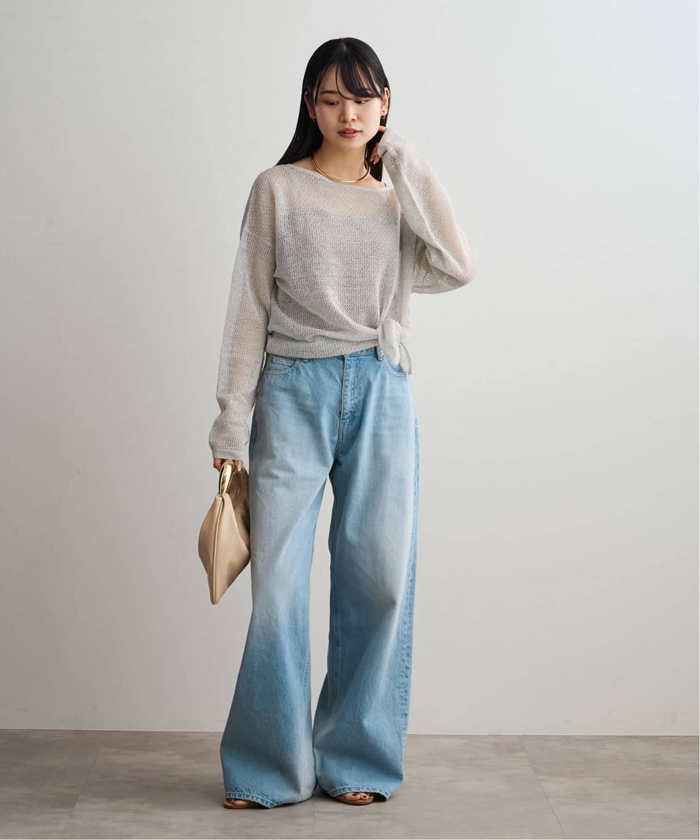 ISY Linen mixラメ スカシニット（ニット／セーター）｜NOBLE