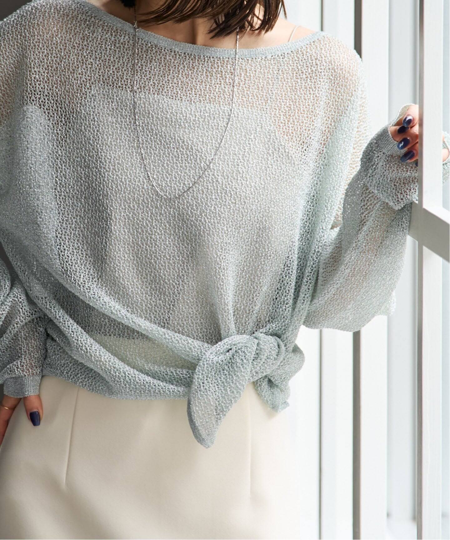 ISY Linen mixラメ スカシニット（ニット／セーター）｜NOBLE