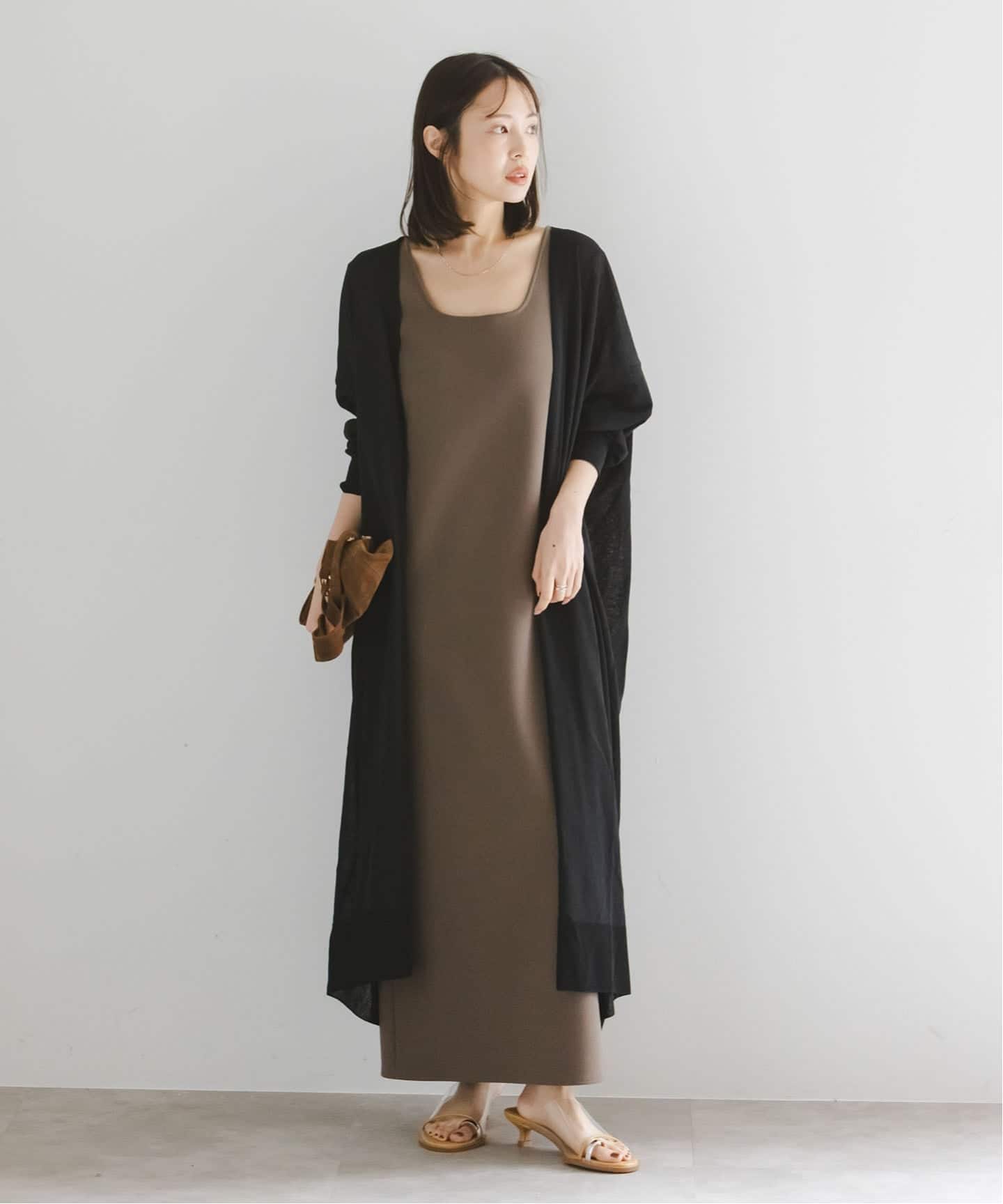 【Noble】新品・未使用 ロングカーディガン 美品 NOBLE ノーブル ミラノリブニットガウン ロングカーディガン