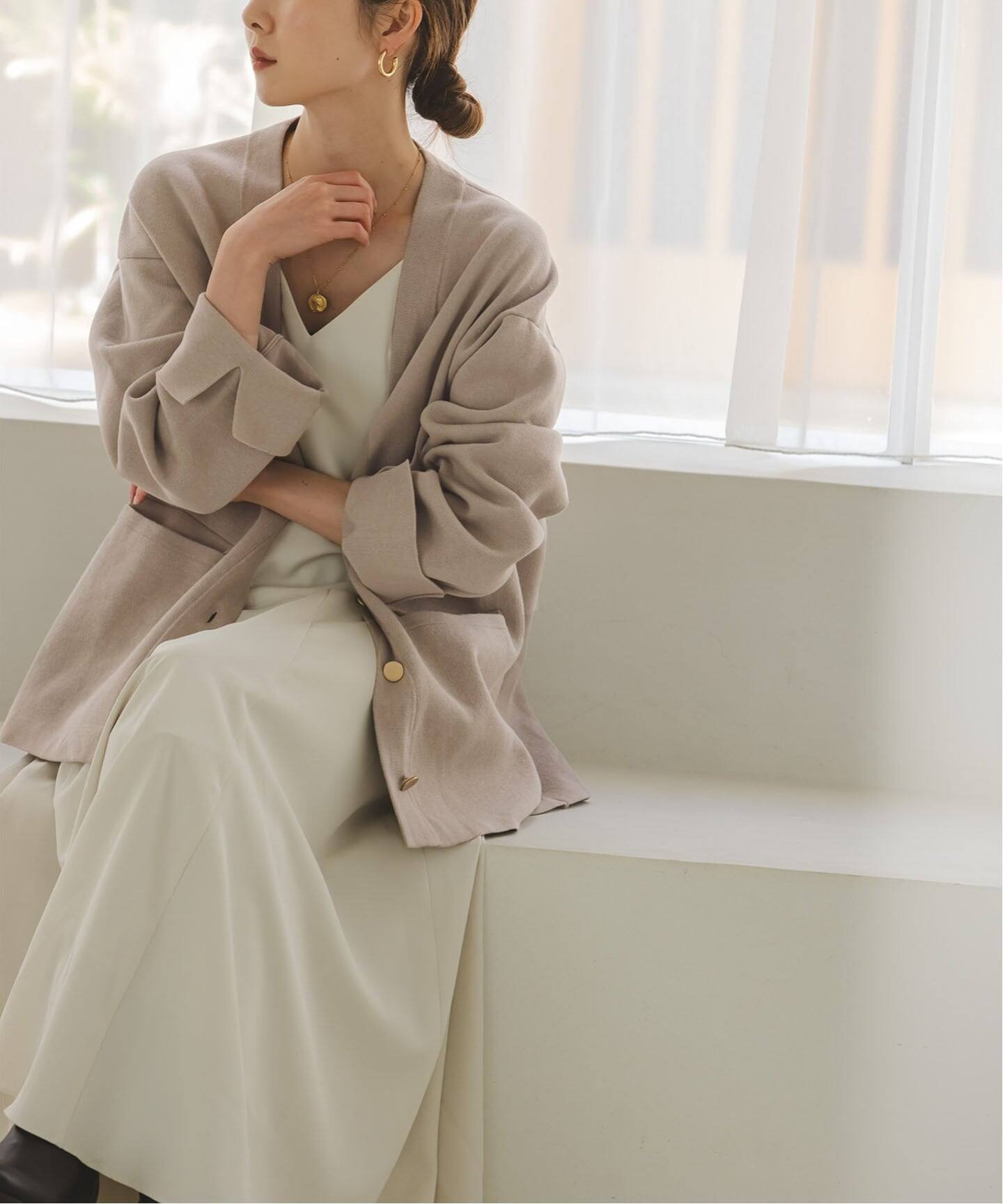 WEB限定追加》接結ジャケットライクカーディガン（カーディガン