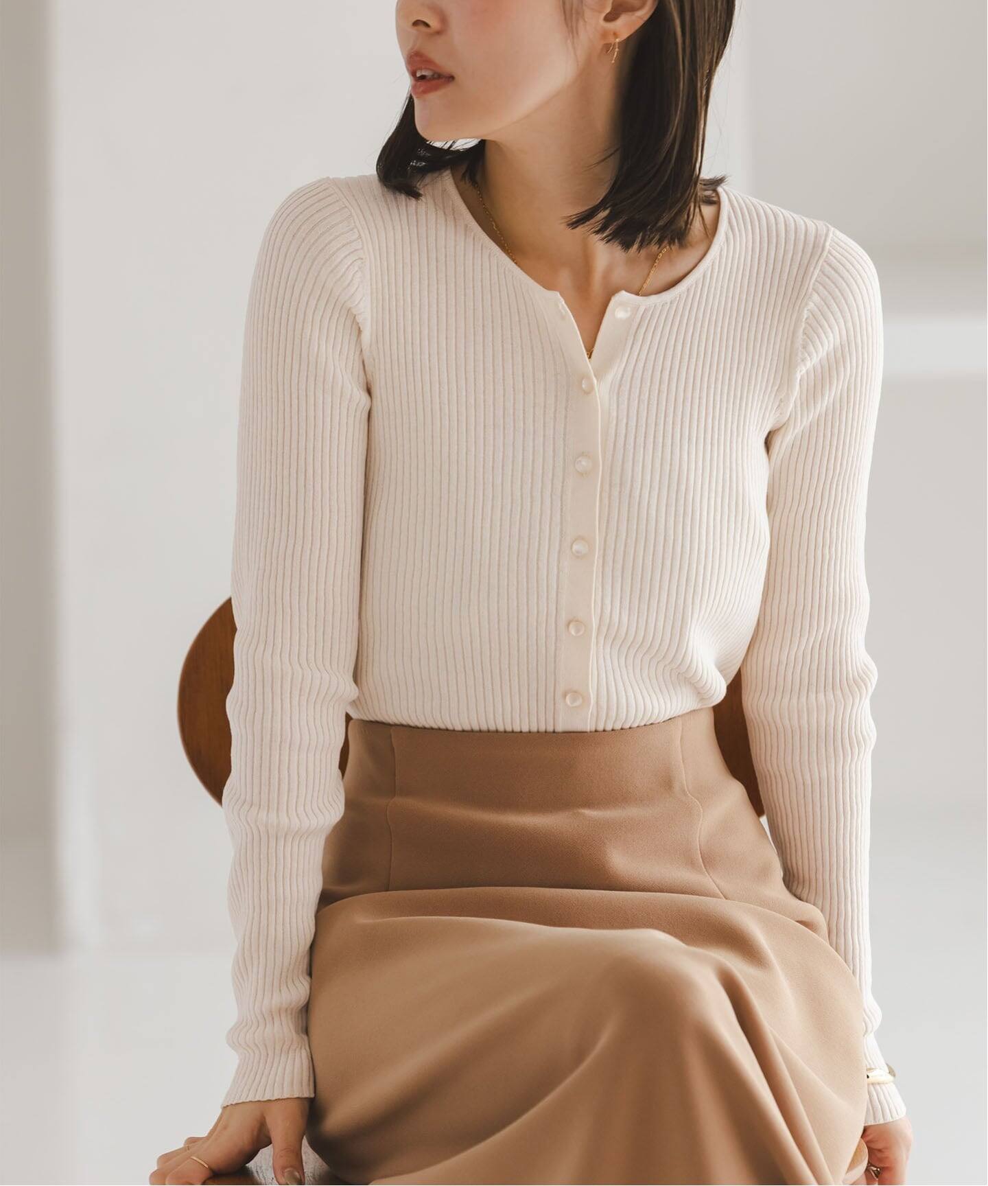 追加予約》CO/SILK リブカーディガン（カーディガン）｜NOBLE