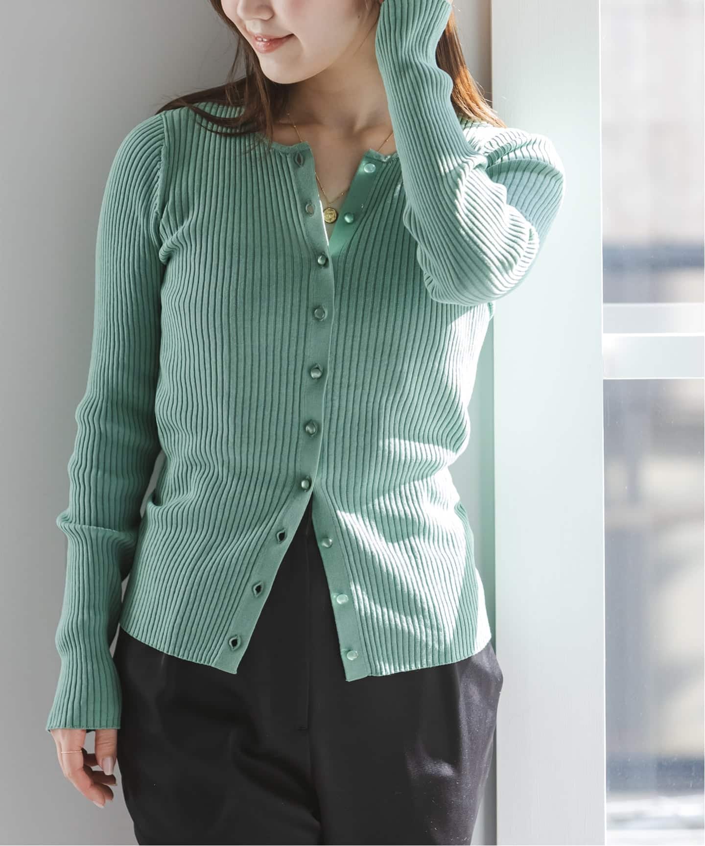 追加予約》CO/SILK リブカーディガン（カーディガン）｜NOBLE