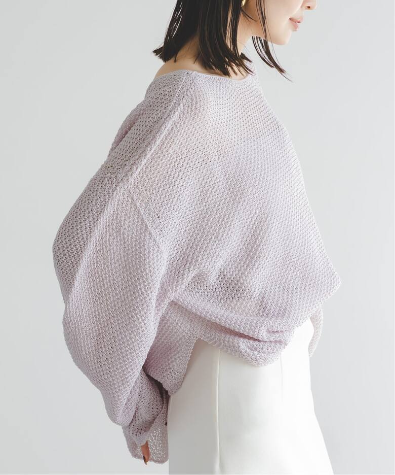 WEB限定追加》【洗える】ペーパーヤーン カノコBACK Vプルオーバー 