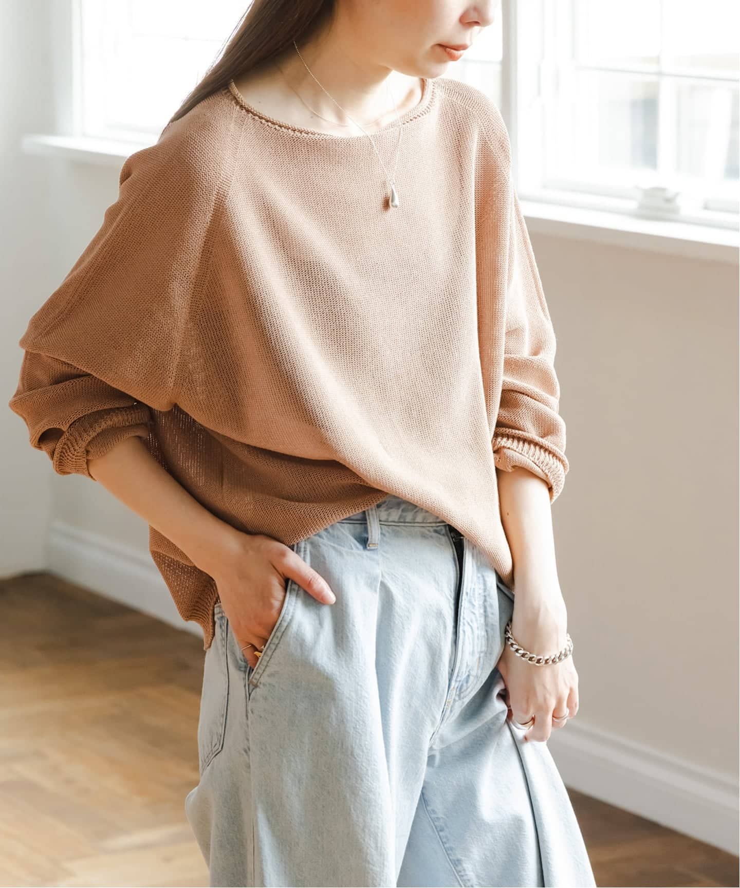 WEB&なんばCITY店限定》ペーパーヤーン裏天竺プルオーバー(natsu