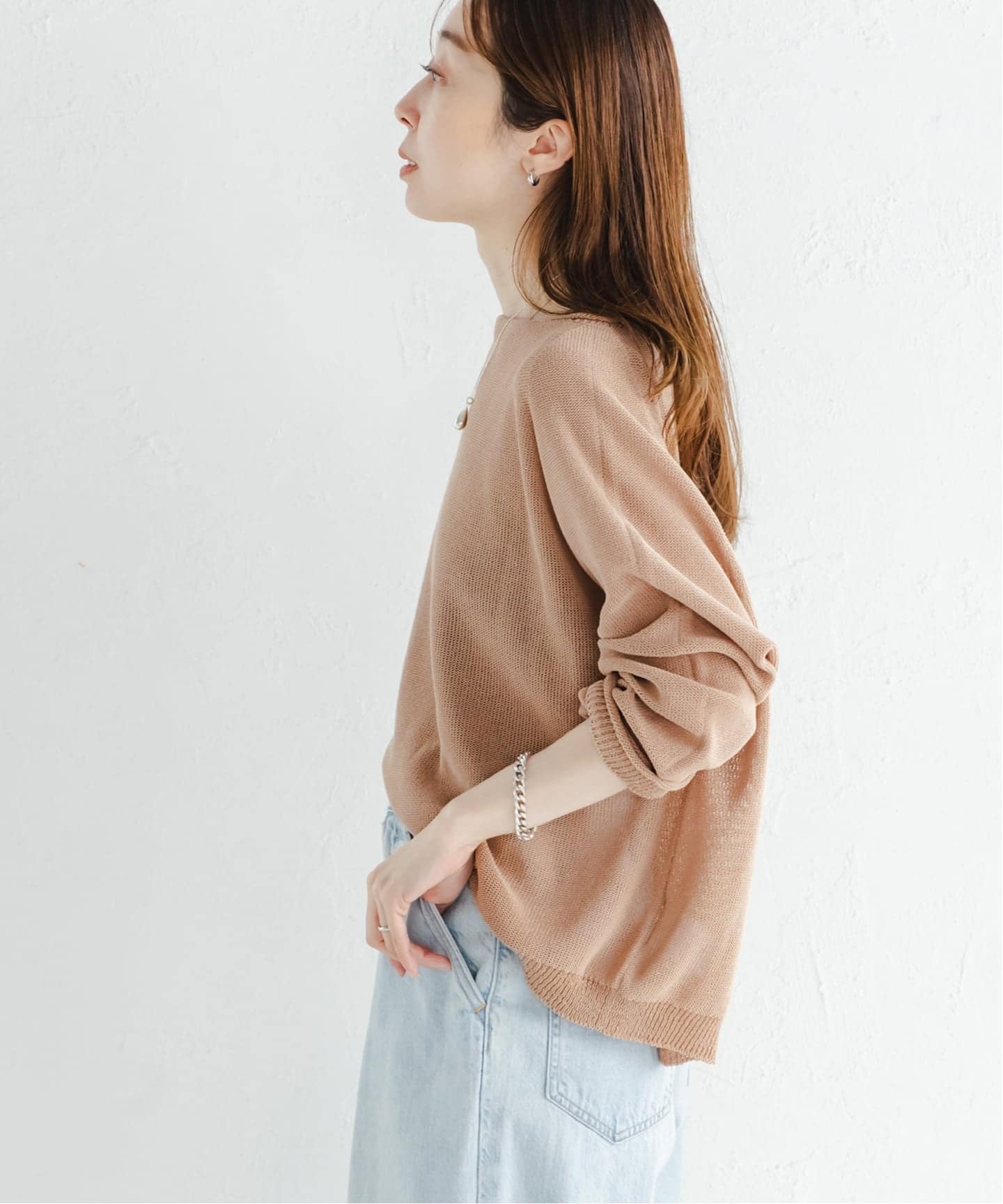 WEB&なんばCITY店限定》ペーパーヤーン裏天竺プルオーバー(natsu