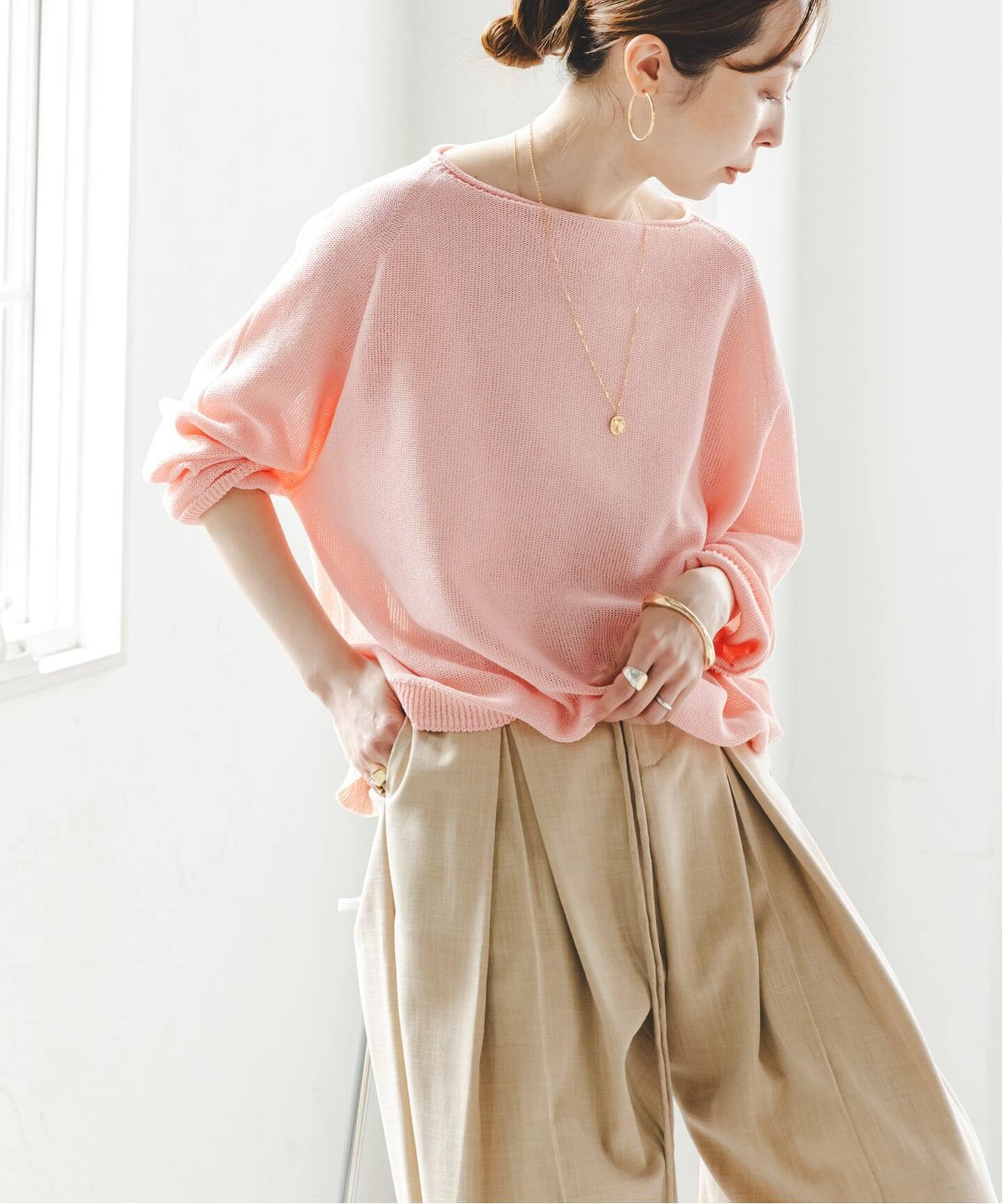 WEB&なんばCITY店限定》ペーパーヤーン裏天竺プルオーバー(natsu
