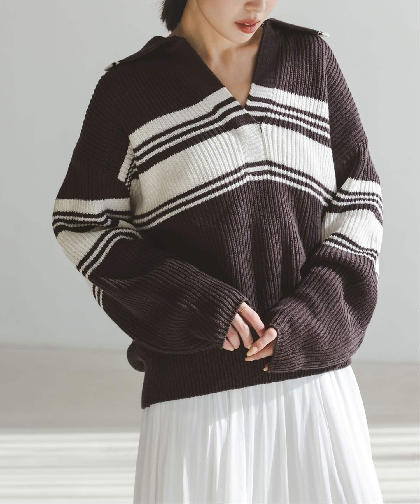 palomawool ボーダーニット NOBLE別注》Venit/ヴェニット ランダムボーダーニット（ニット