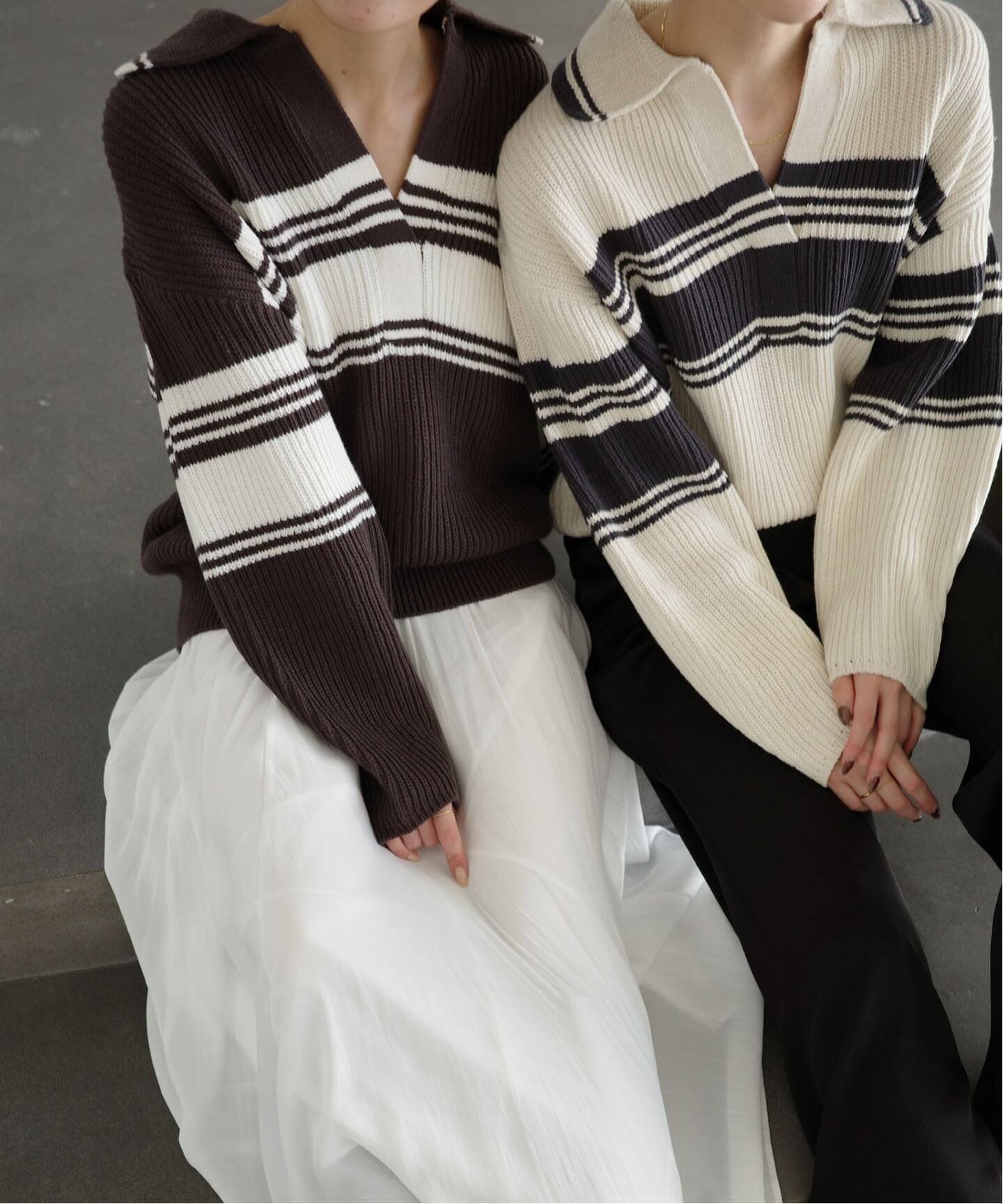 NOBLE別注》Venit/ヴェニット ランダムボーダーニット（ニット