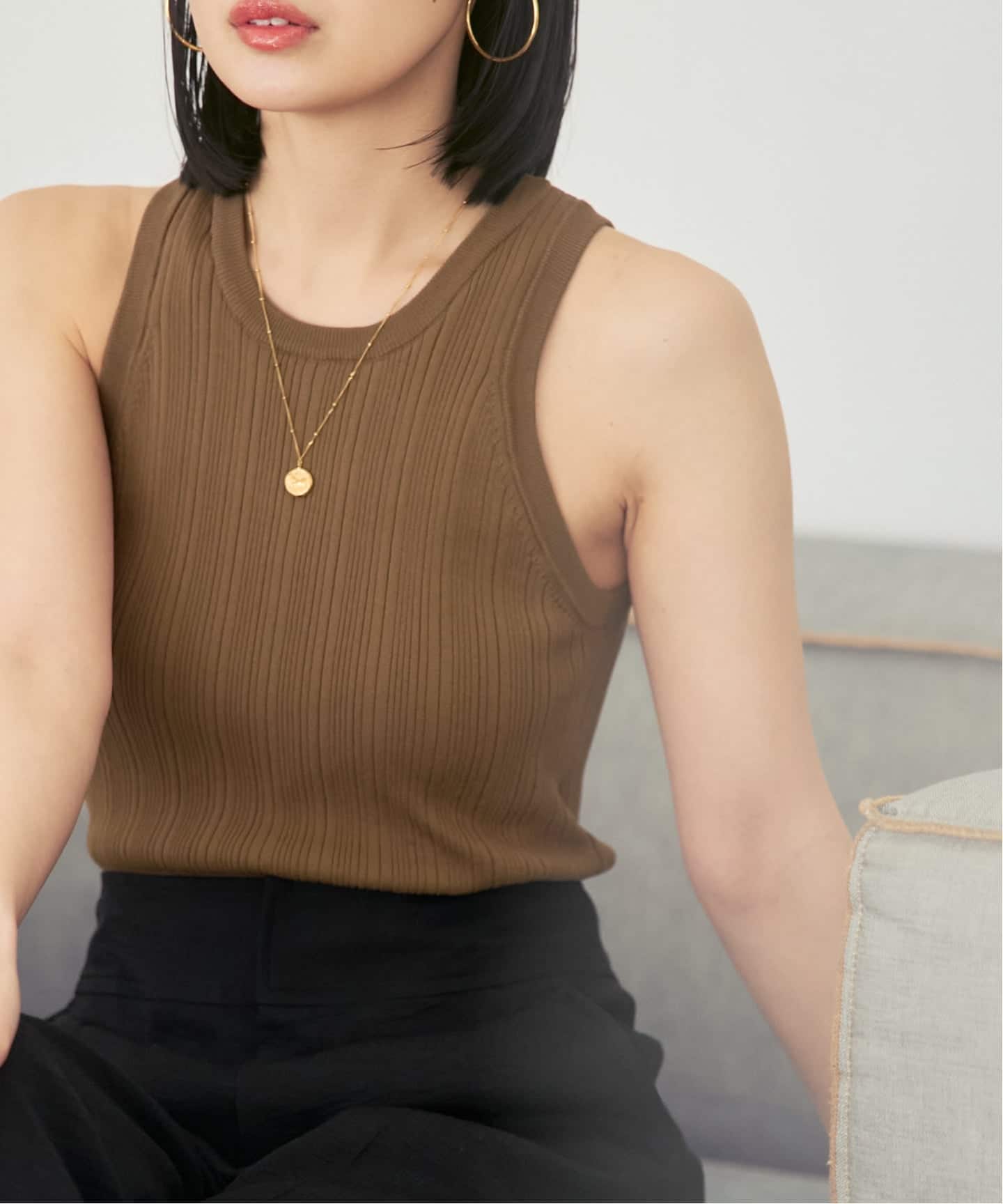 NOBLE   【ADAWAS】RANDOM RIB TANK TOP NOBLE別注》【洗える】ADAWAS/アダワズ RANDOM RIB TANK TOP（タンク