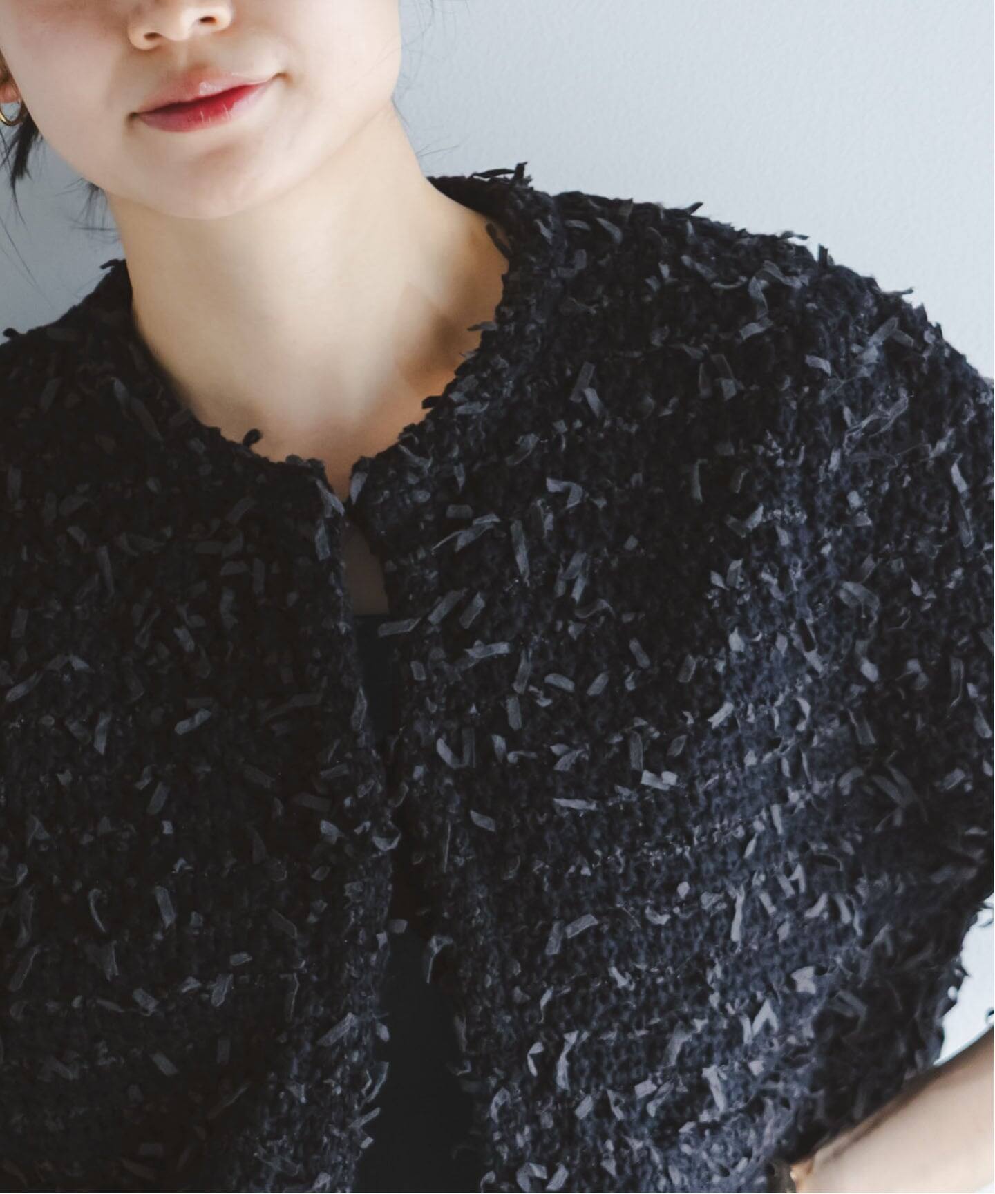 Venit/ヴェニット TAPE YARN KNIT JACKET（ノーカラージャケット