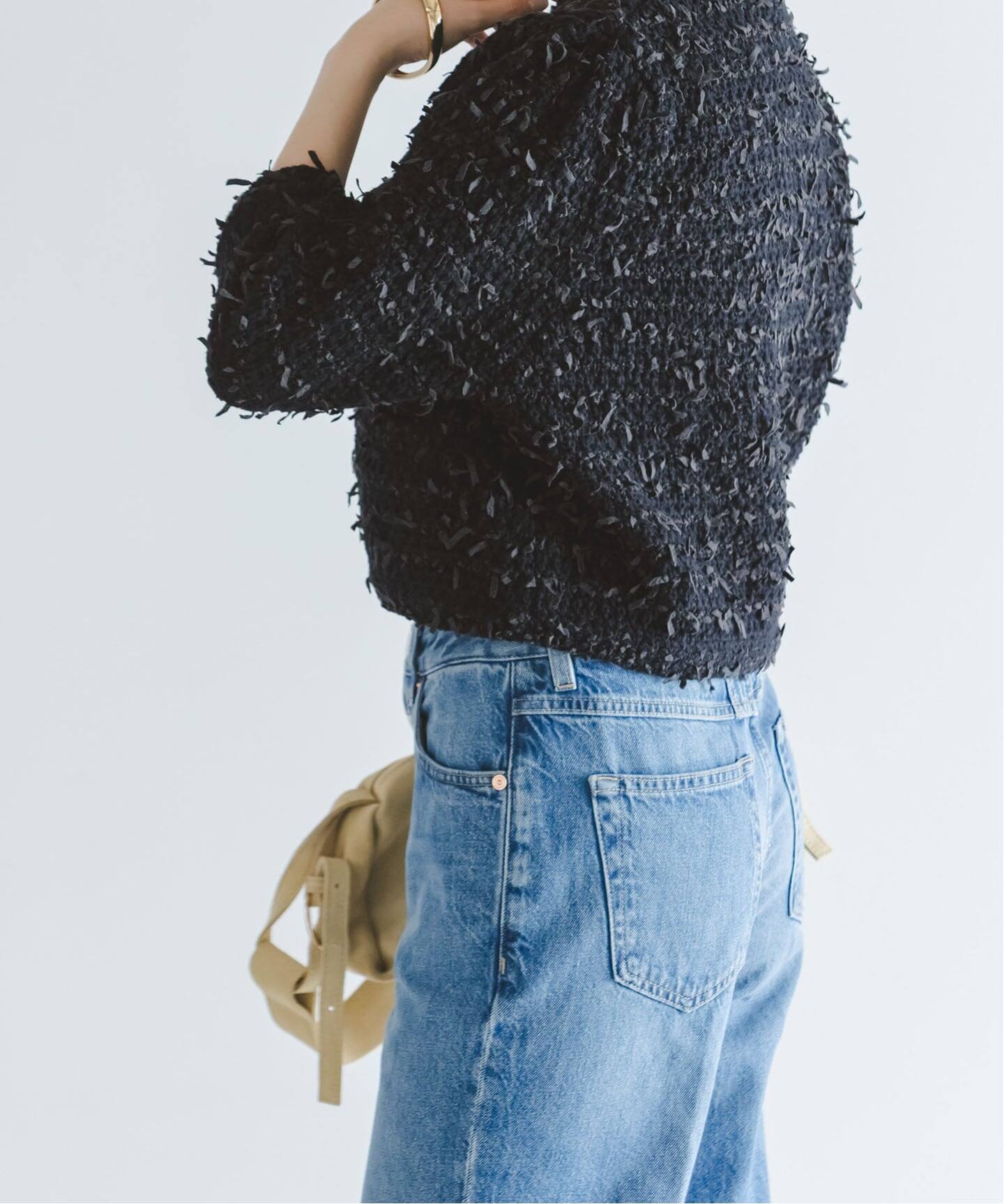 Venit/ヴェニット TAPE YARN KNIT JACKET（ノーカラージャケット