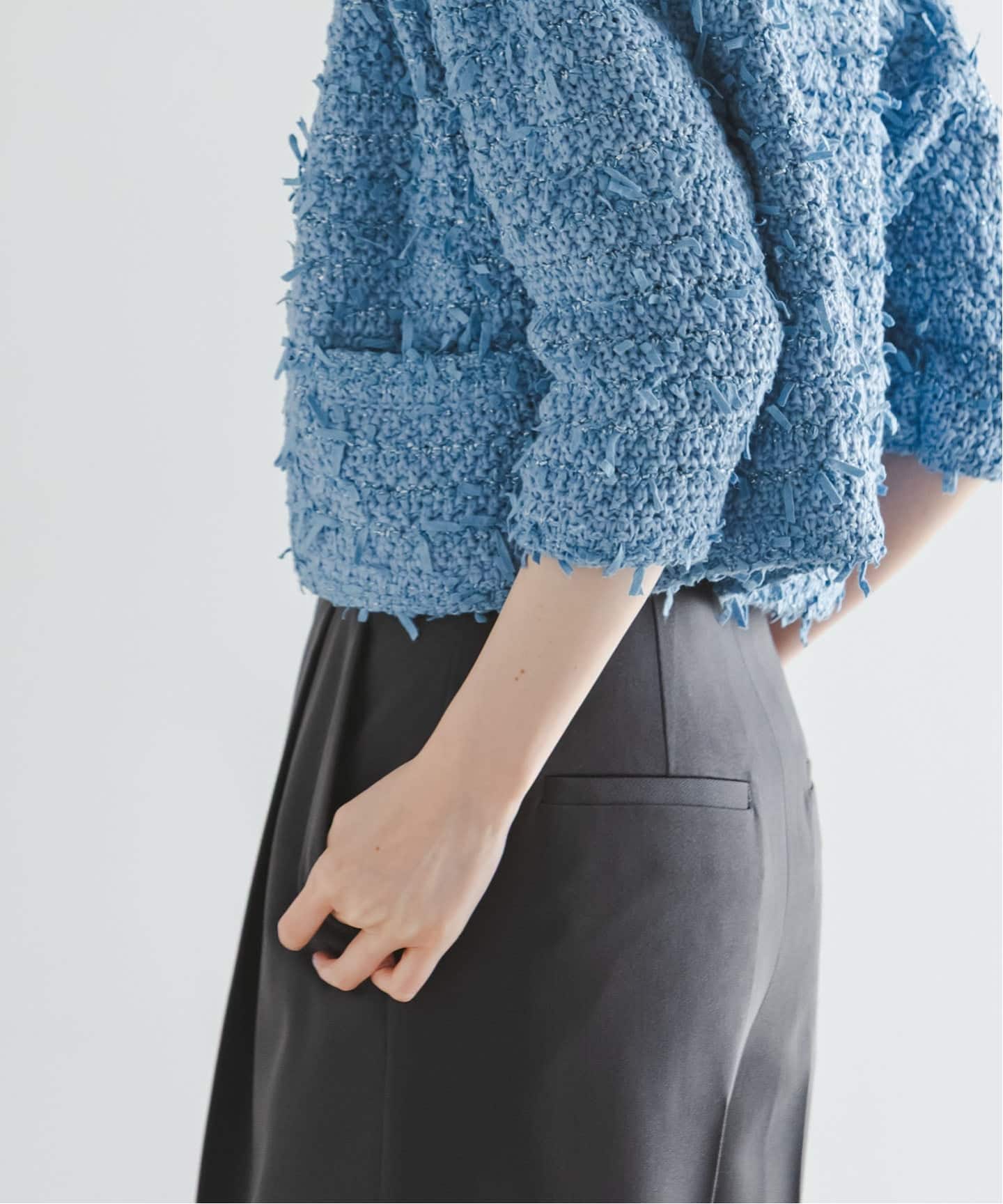 Venit/ヴェニット TAPE YARN KNIT JACKET（ノーカラージャケット
