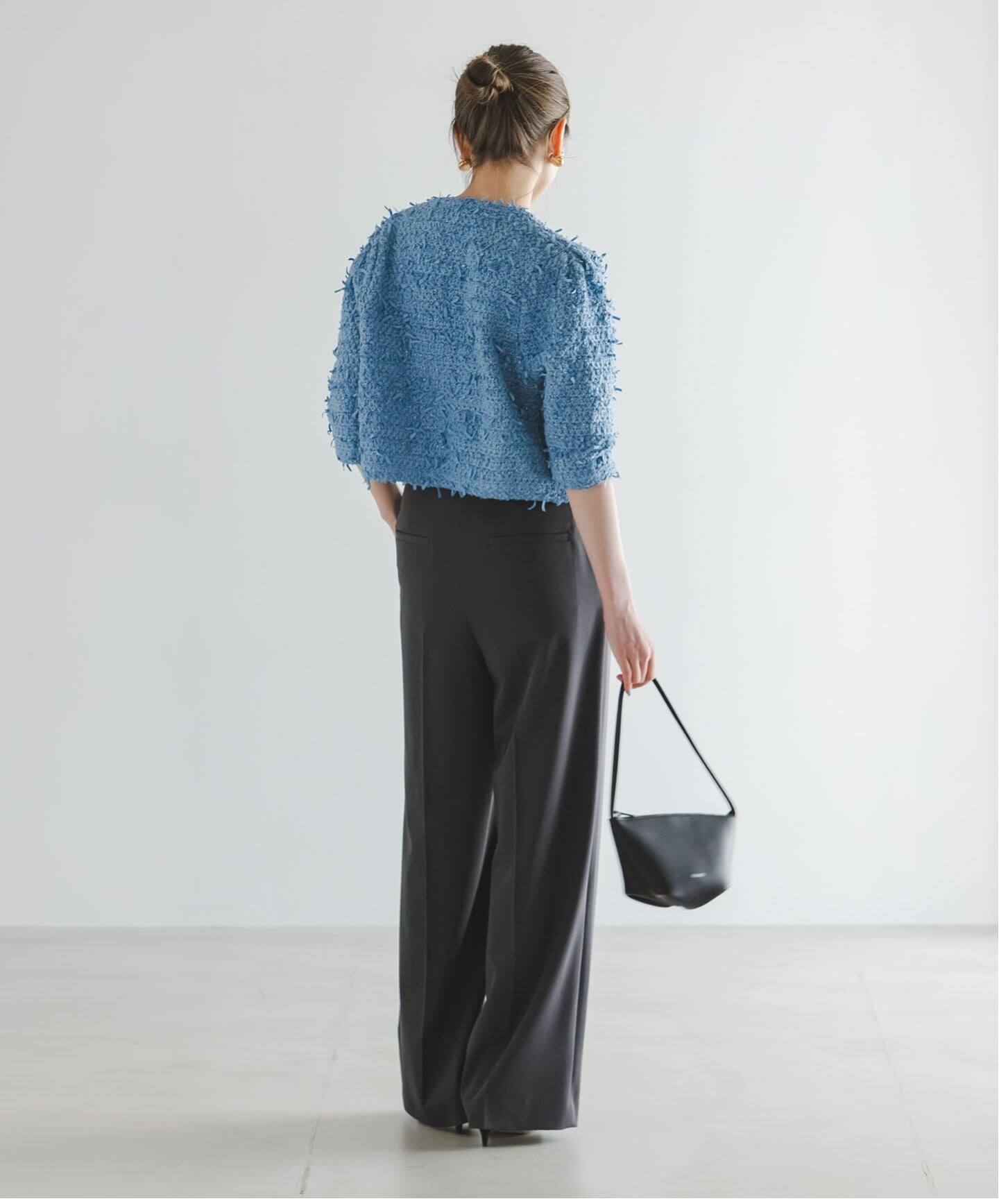 一時値下/NOBLE 新作⭐︎ Venit/KNIT JACKET Venit/ヴェニット TAPE YARN KNIT JACKET（ノーカラージャケット
