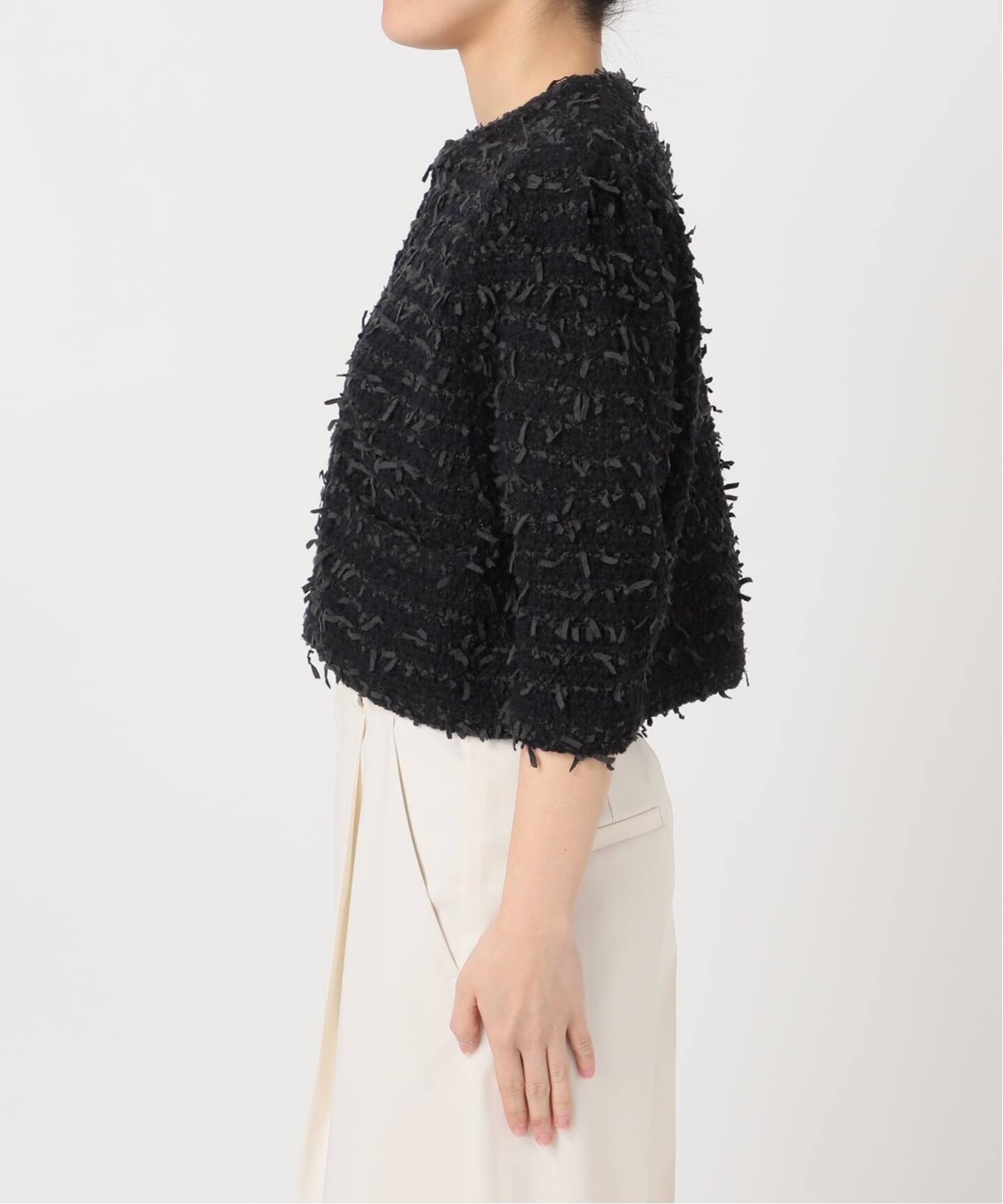 Venit/ヴェニット TAPE YARN KNIT JACKET（ノーカラージャケット