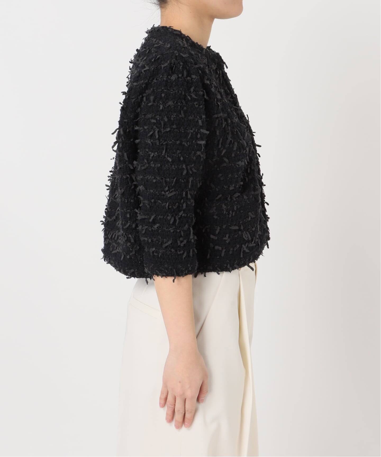 Venit/ヴェニット TAPE YARN KNIT JACKET（ノーカラージャケット