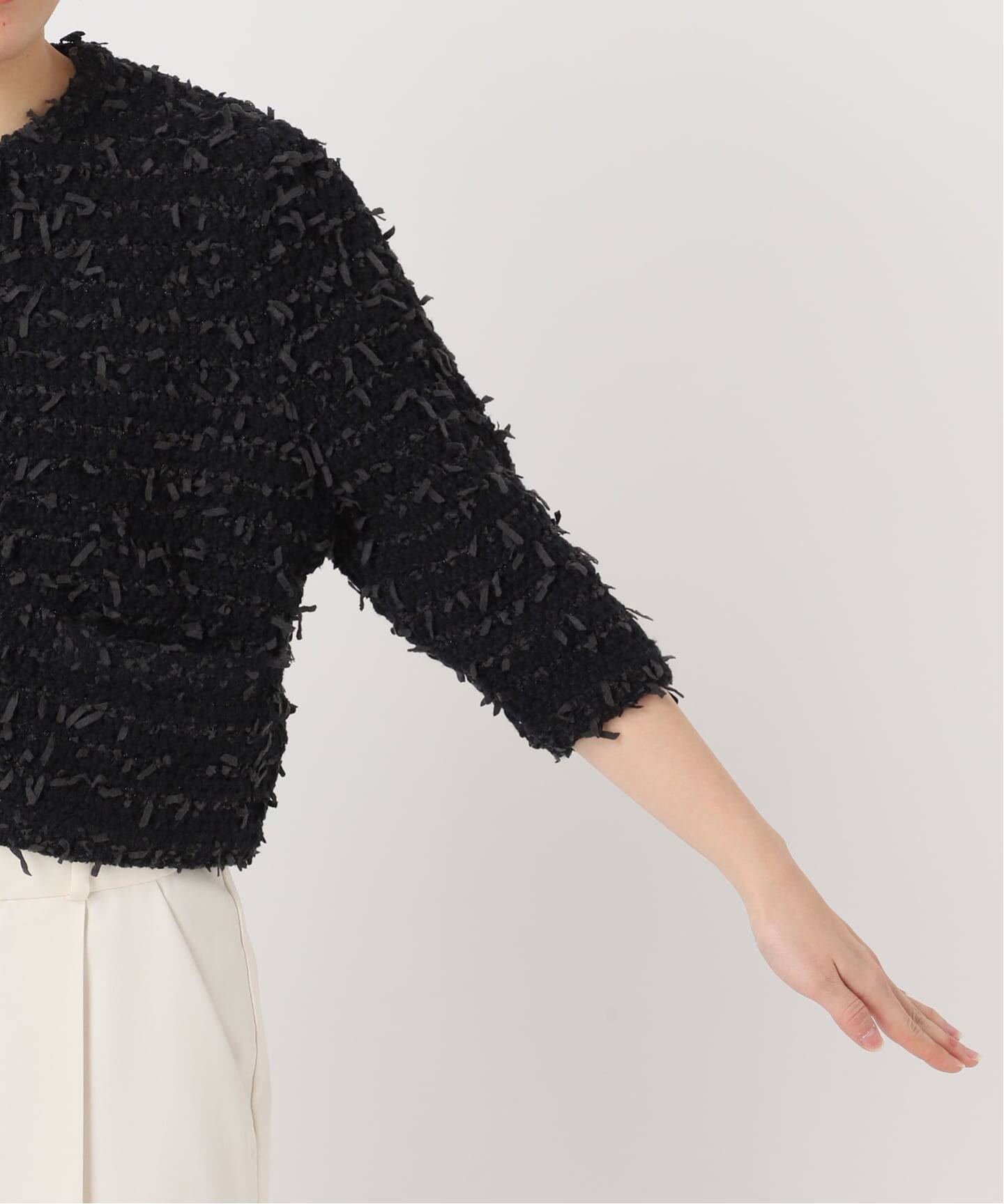 Venit/ヴェニット TAPE YARN KNIT JACKET（ノーカラージャケット
