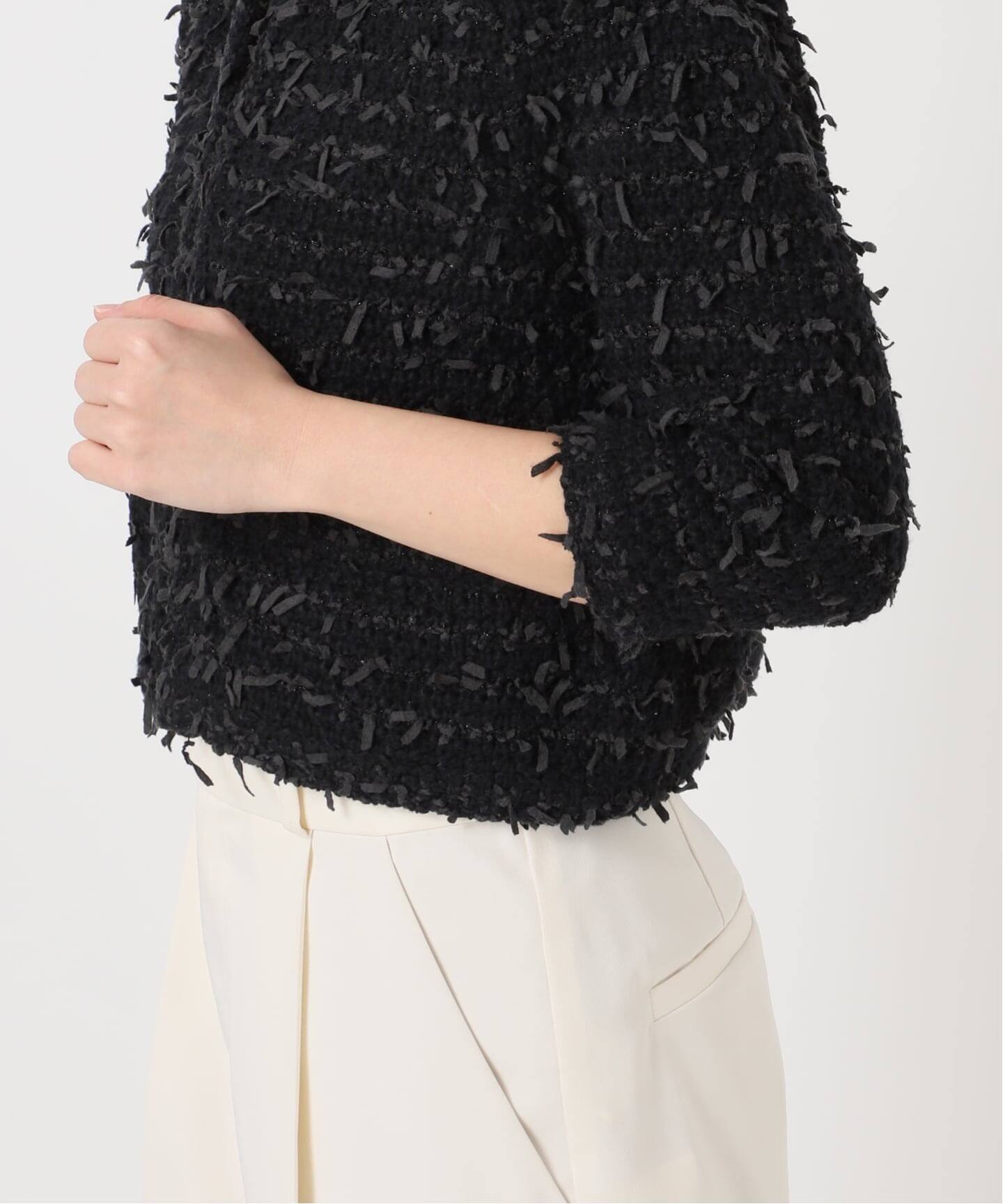 Venit/ヴェニット TAPE YARN KNIT JACKET（ノーカラージャケット