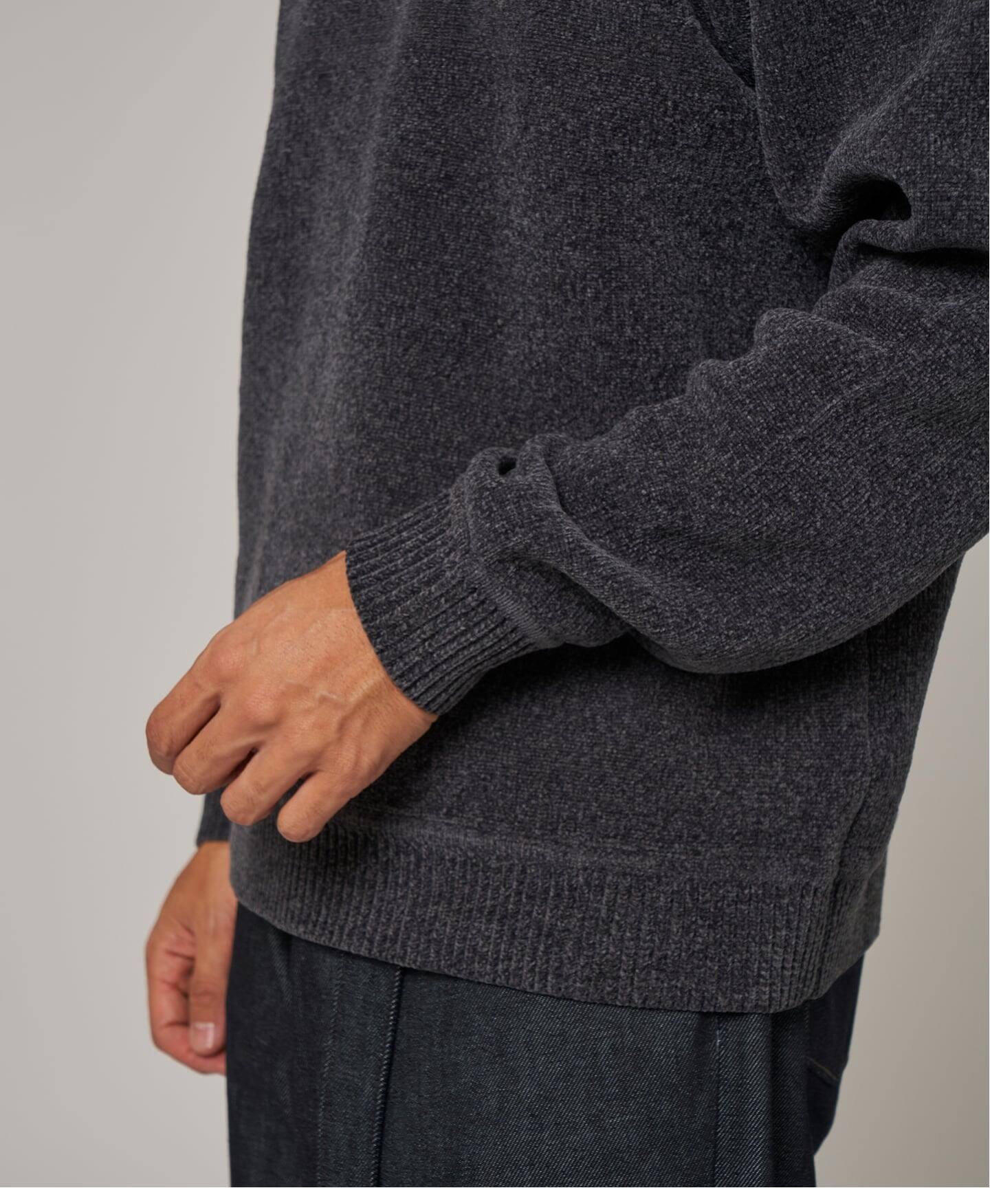 追加》シェニール ヤーン クルーネック ニット（ニット／セーター