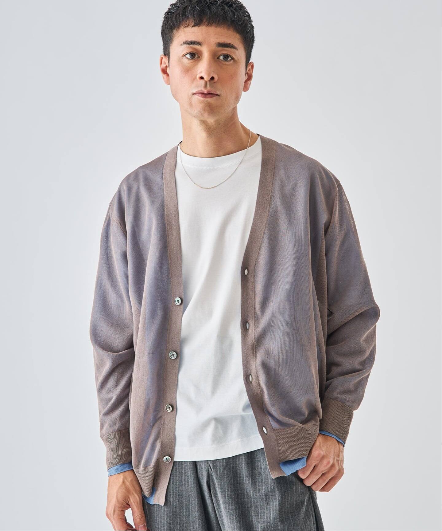 2トーン レイヤード カーディガン（カーディガン）｜EDIFICE