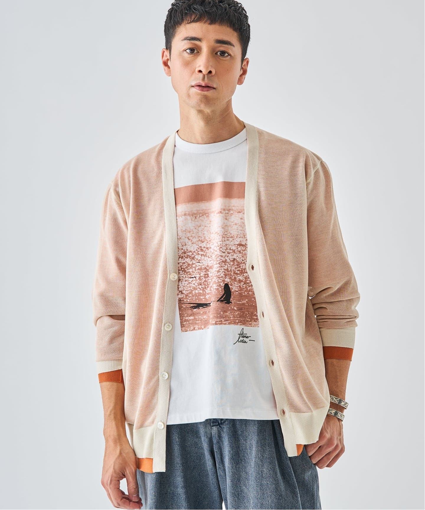 2トーン レイヤード カーディガン（カーディガン）｜EDIFICE