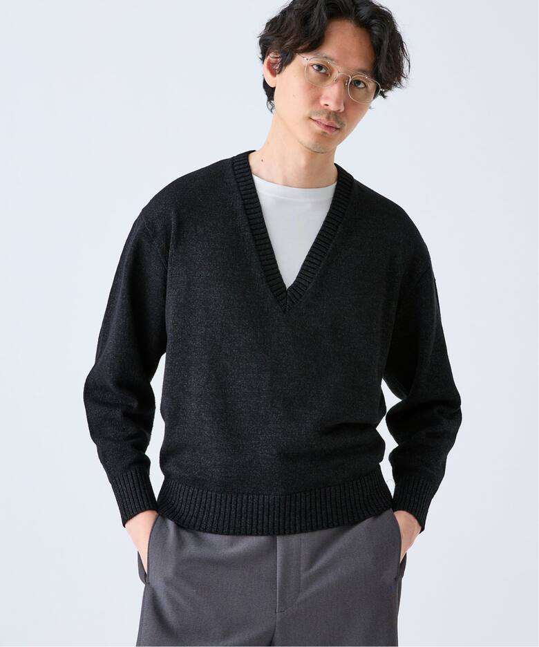 WASHI/WOOL DEEP V ネックニット（ニット／セーター）｜EDIFICE