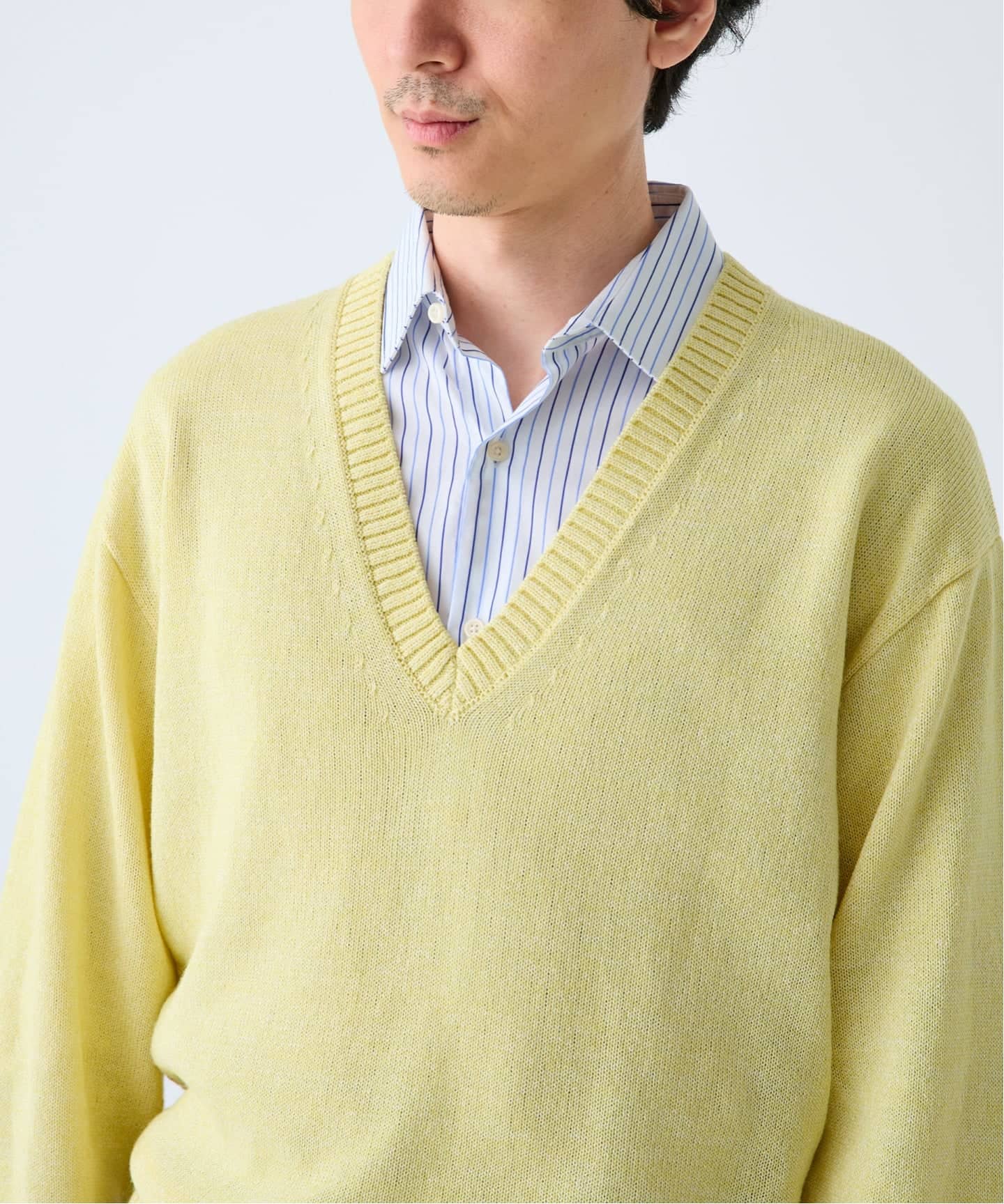 WASHI/WOOL DEEP V ネックニット（ニット／セーター）｜EDIFICE