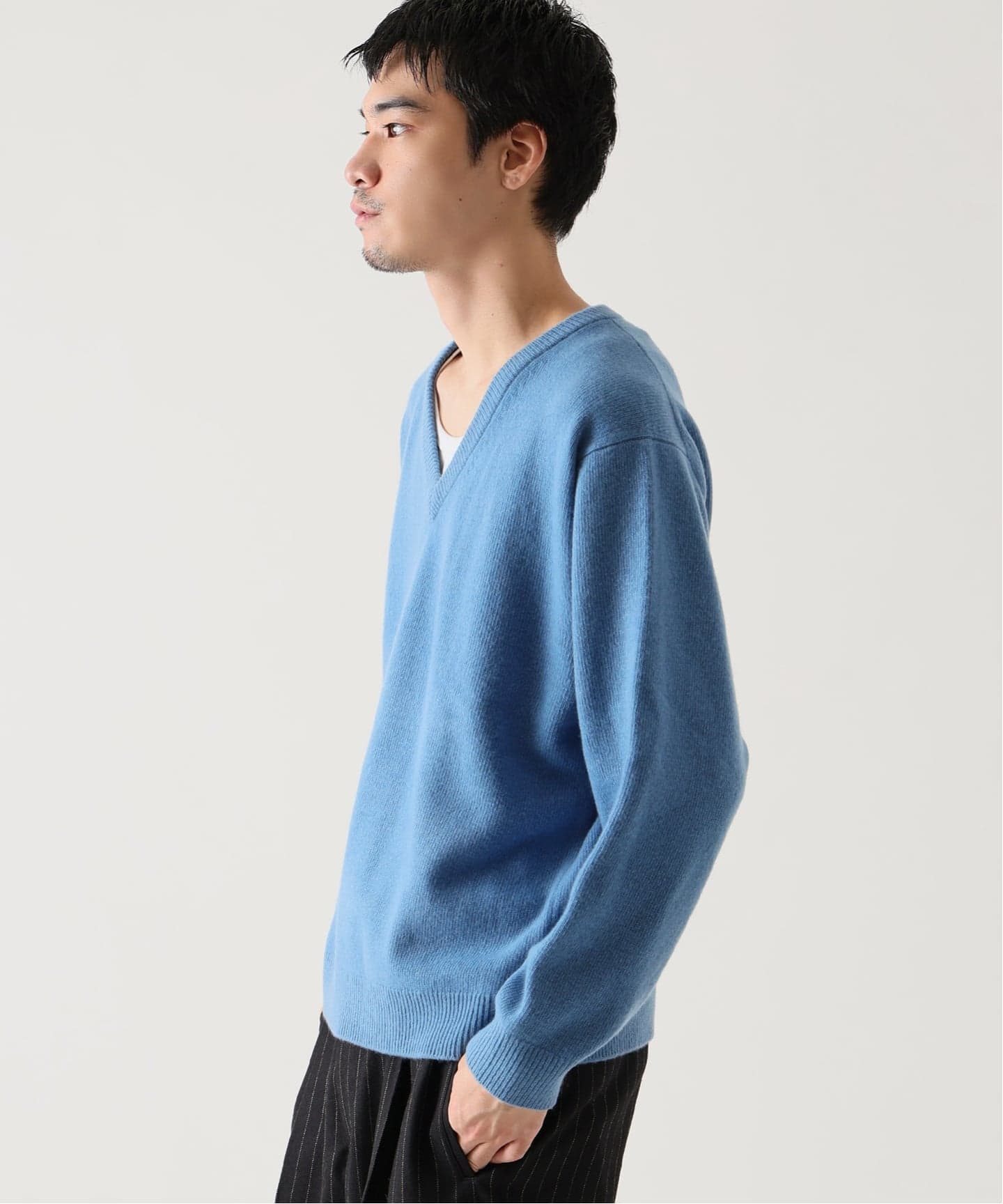 完全受注生産】SO ファインメリノ カシミヤミックス V ネック ニット
