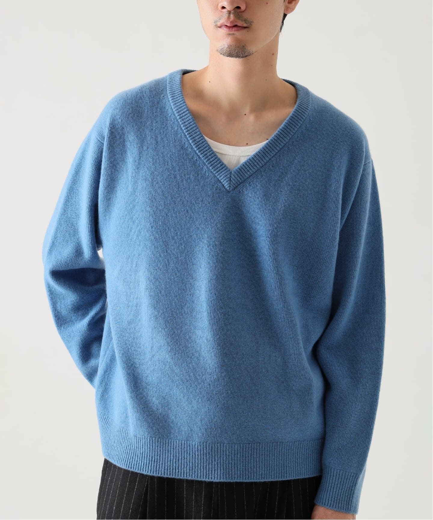 IFSIXWASNINE カシミヤ ニット カットソー archive 完全受注生産】SO ファインメリノ カシミヤミックス V ネック ニット