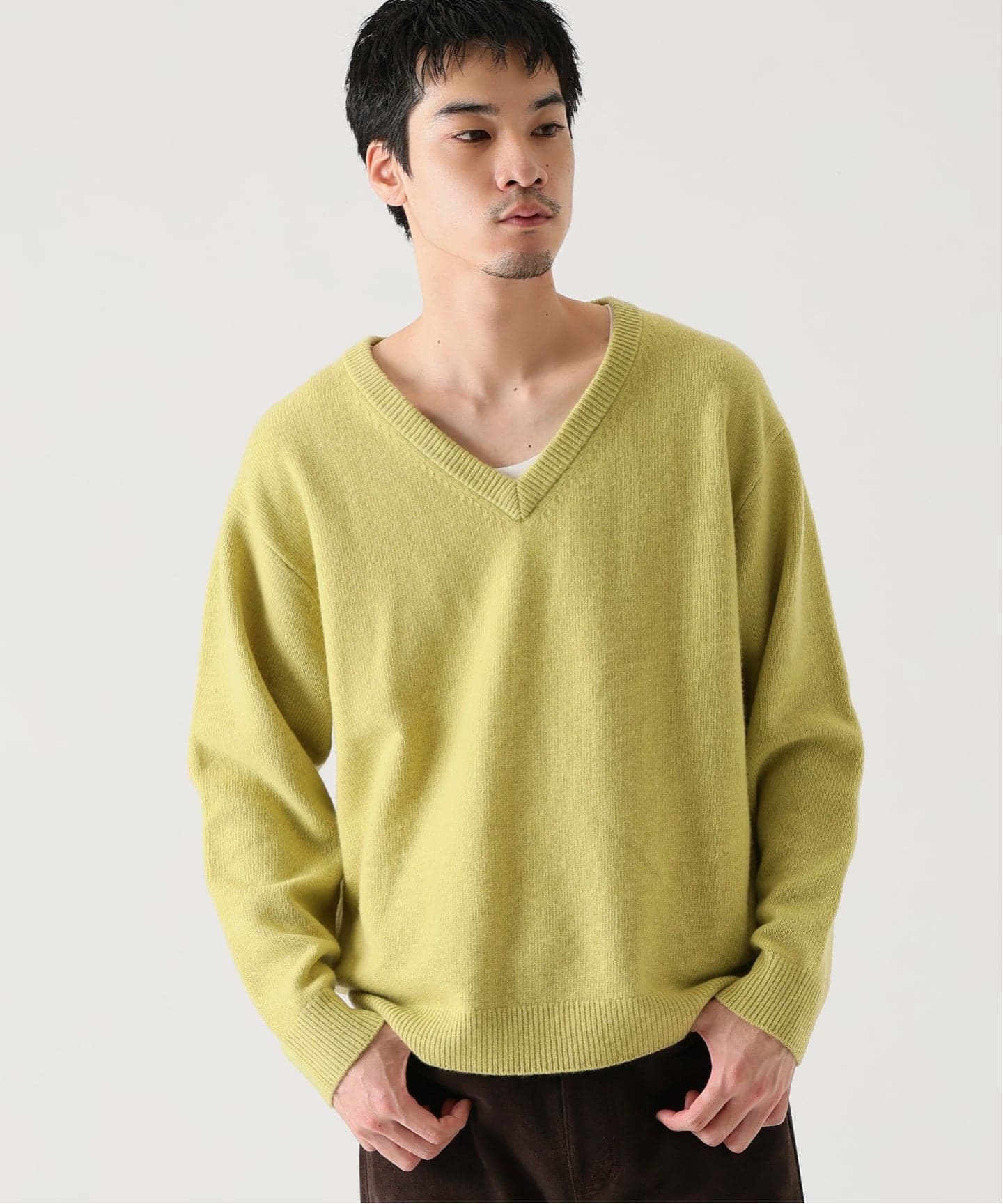 完全受注生産】SO ファインメリノ カシミヤミックス V ネック ニット