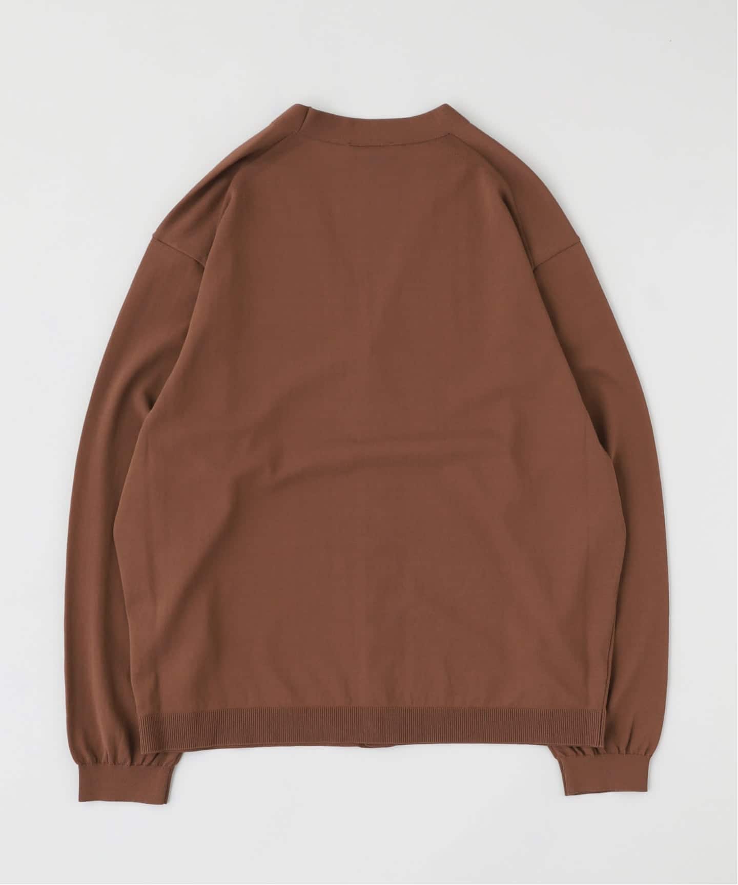 エイトン ATON ニットカーディガン 長袖 Vネック ウール 04 XL 茶 HIGH TWIST COTTON ｜ Vネックニットカーディガン